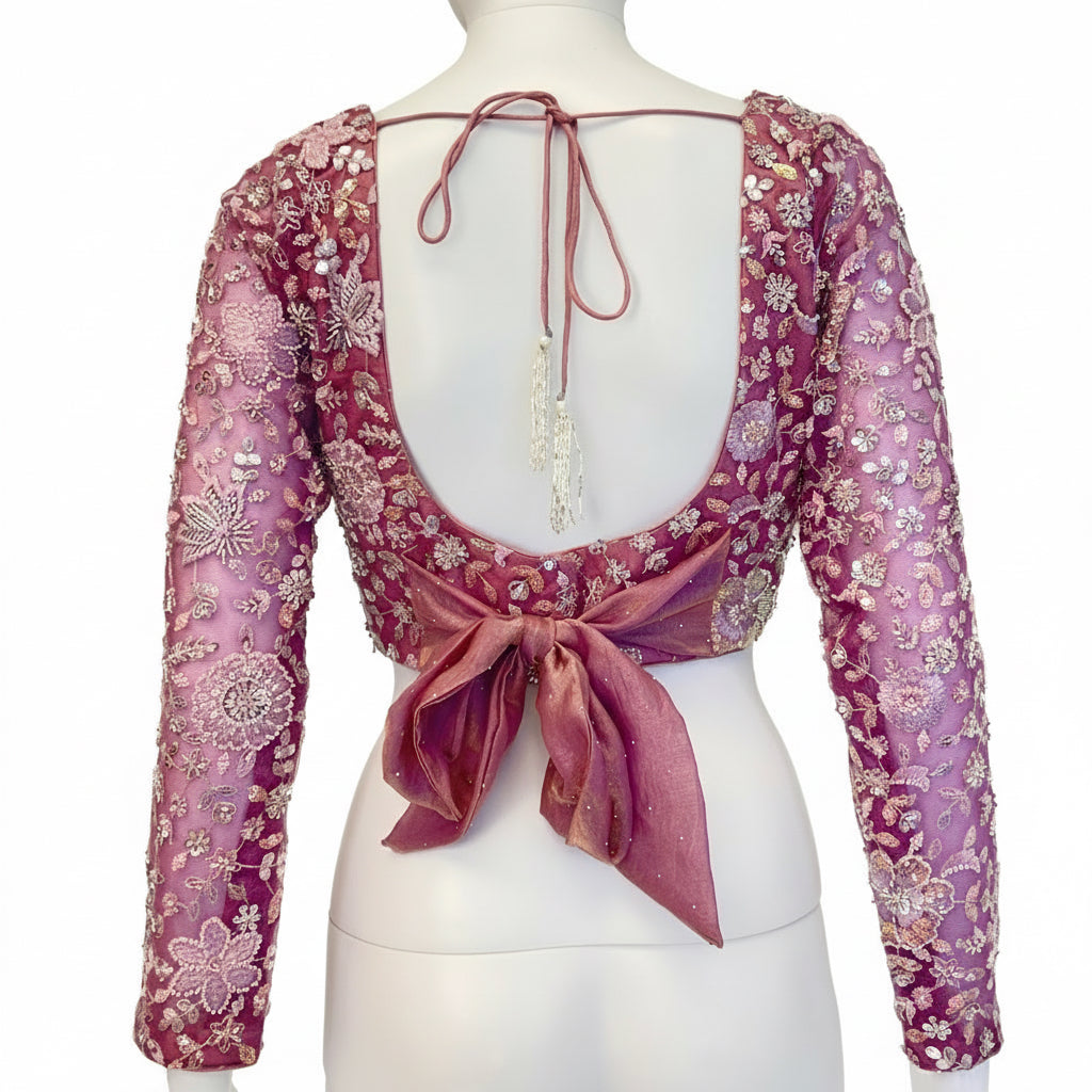 Lavender Readymade Saree