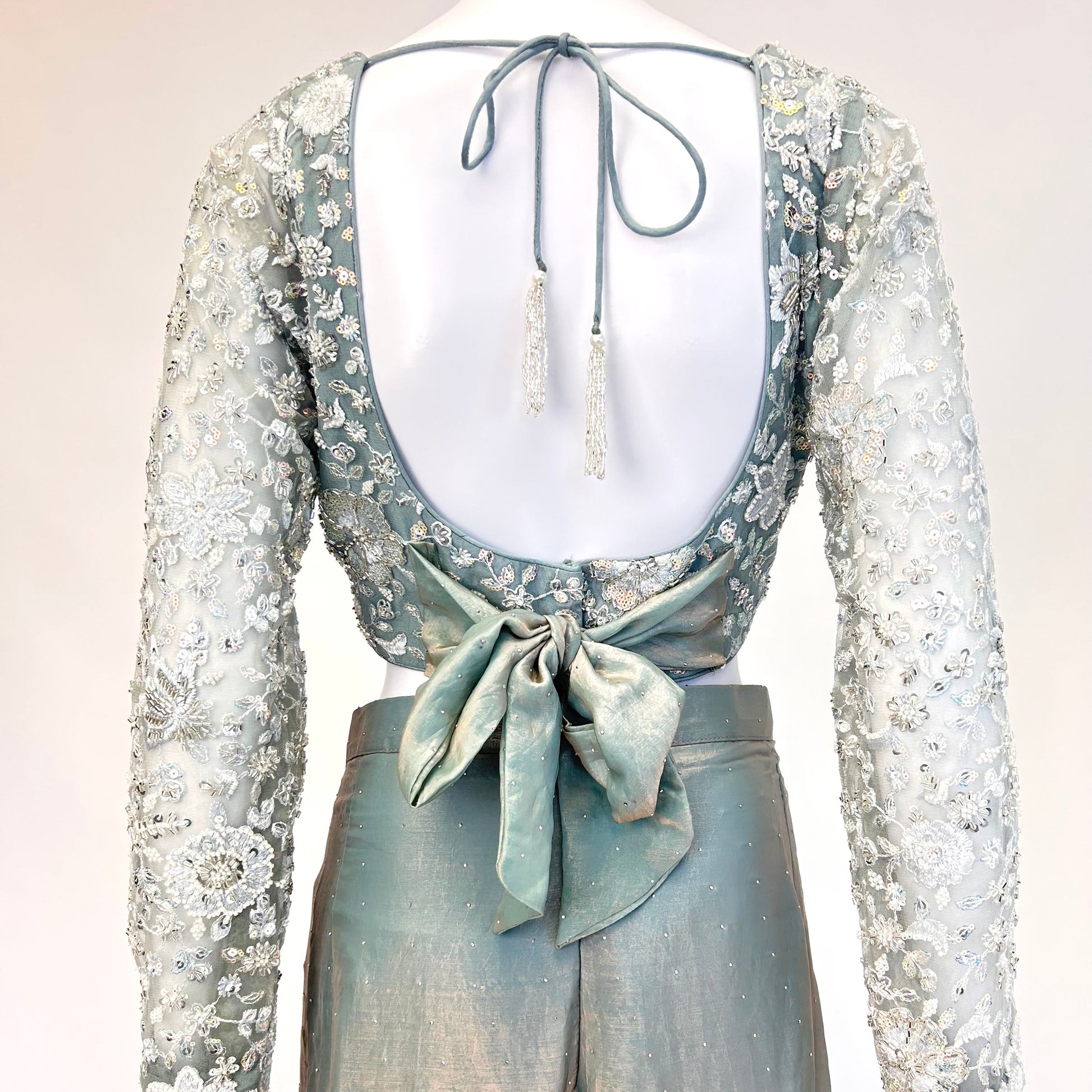 Sea Green Readymade Saree