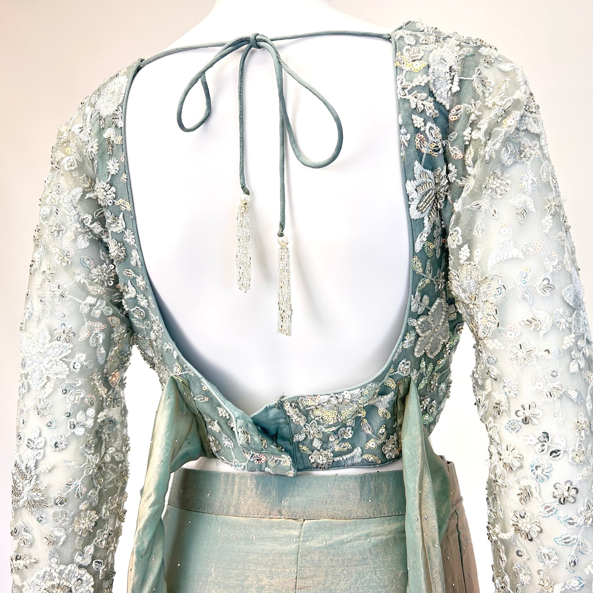 Sea Green Readymade Saree