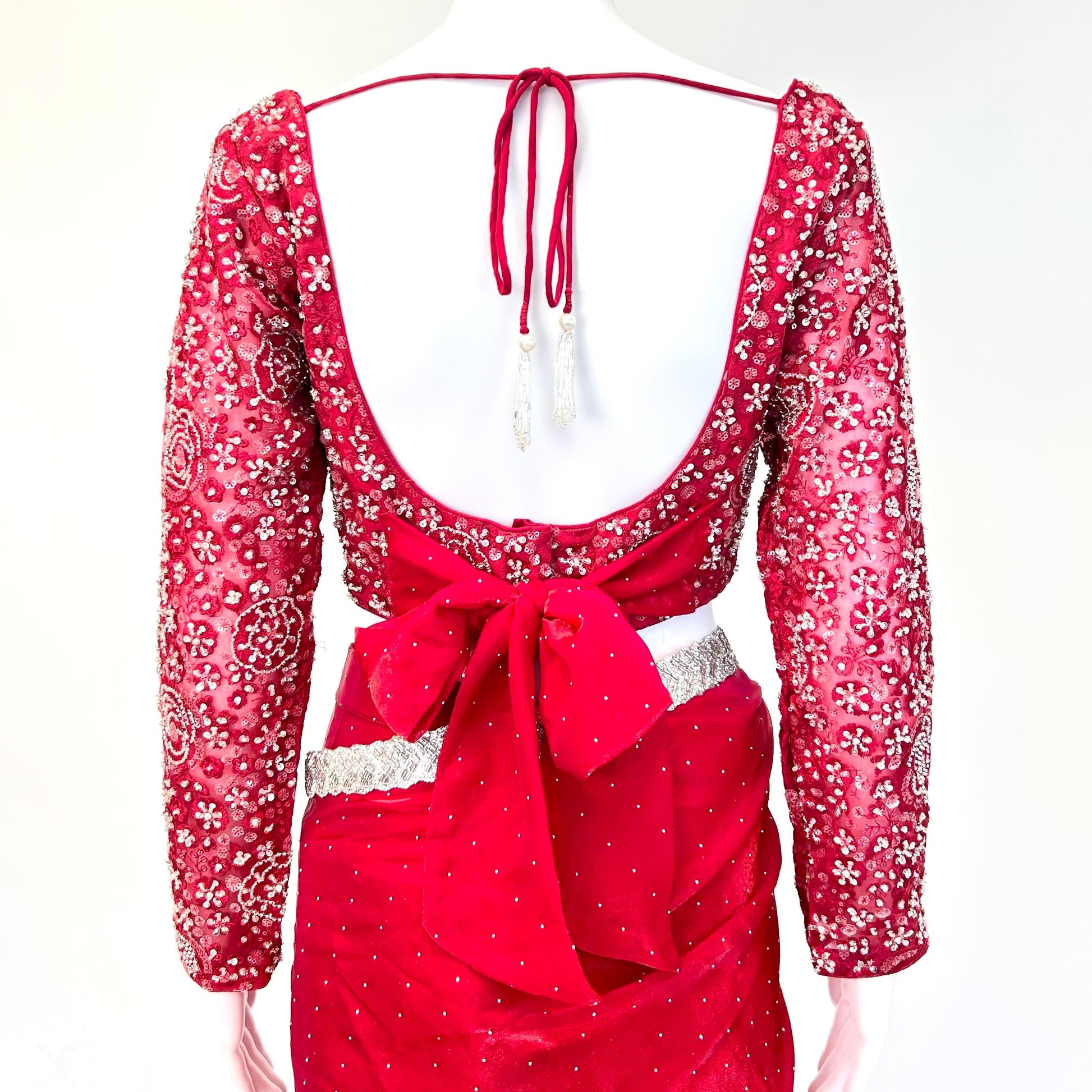 Scarlet Red Readymade Saree