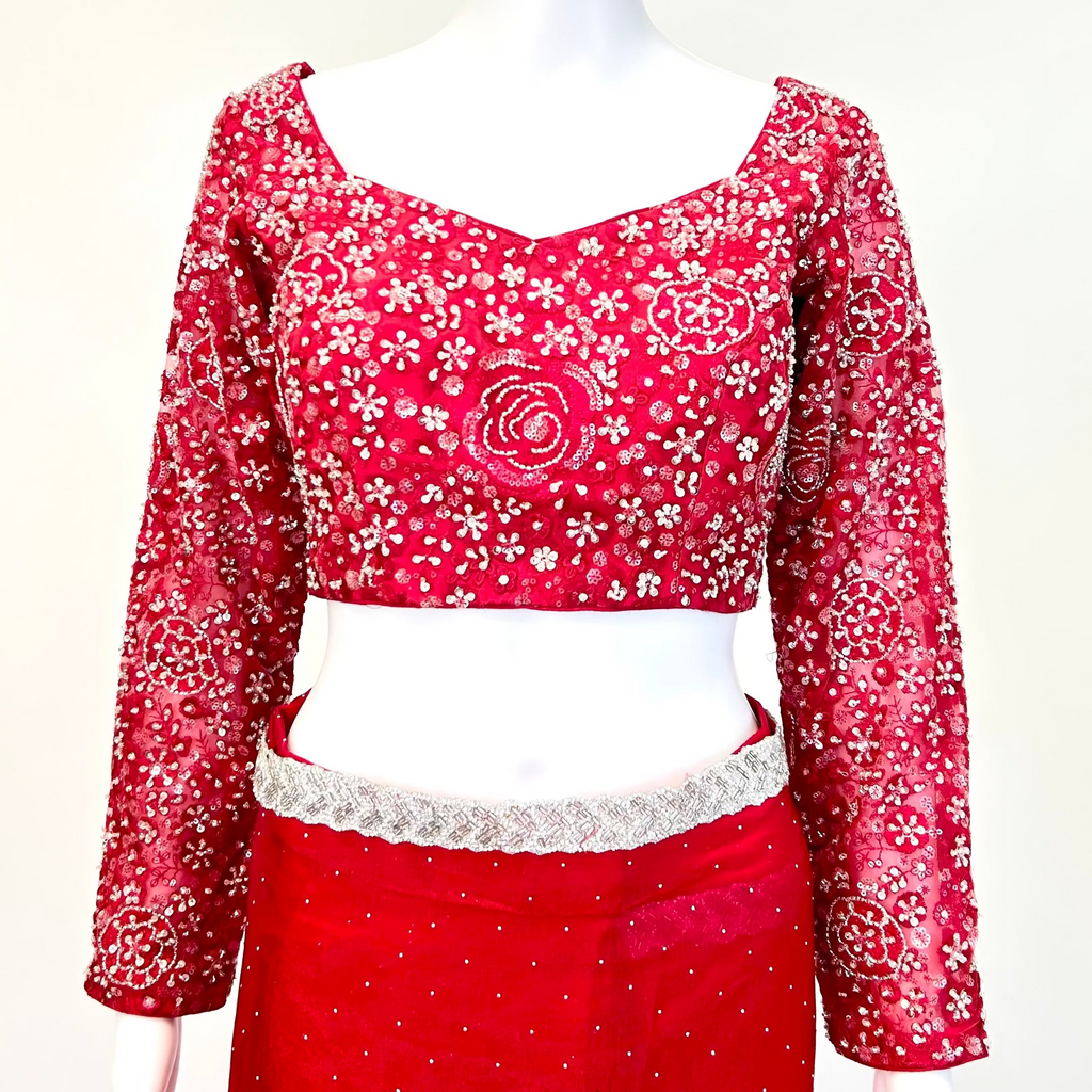 Scarlet Red Readymade Saree
