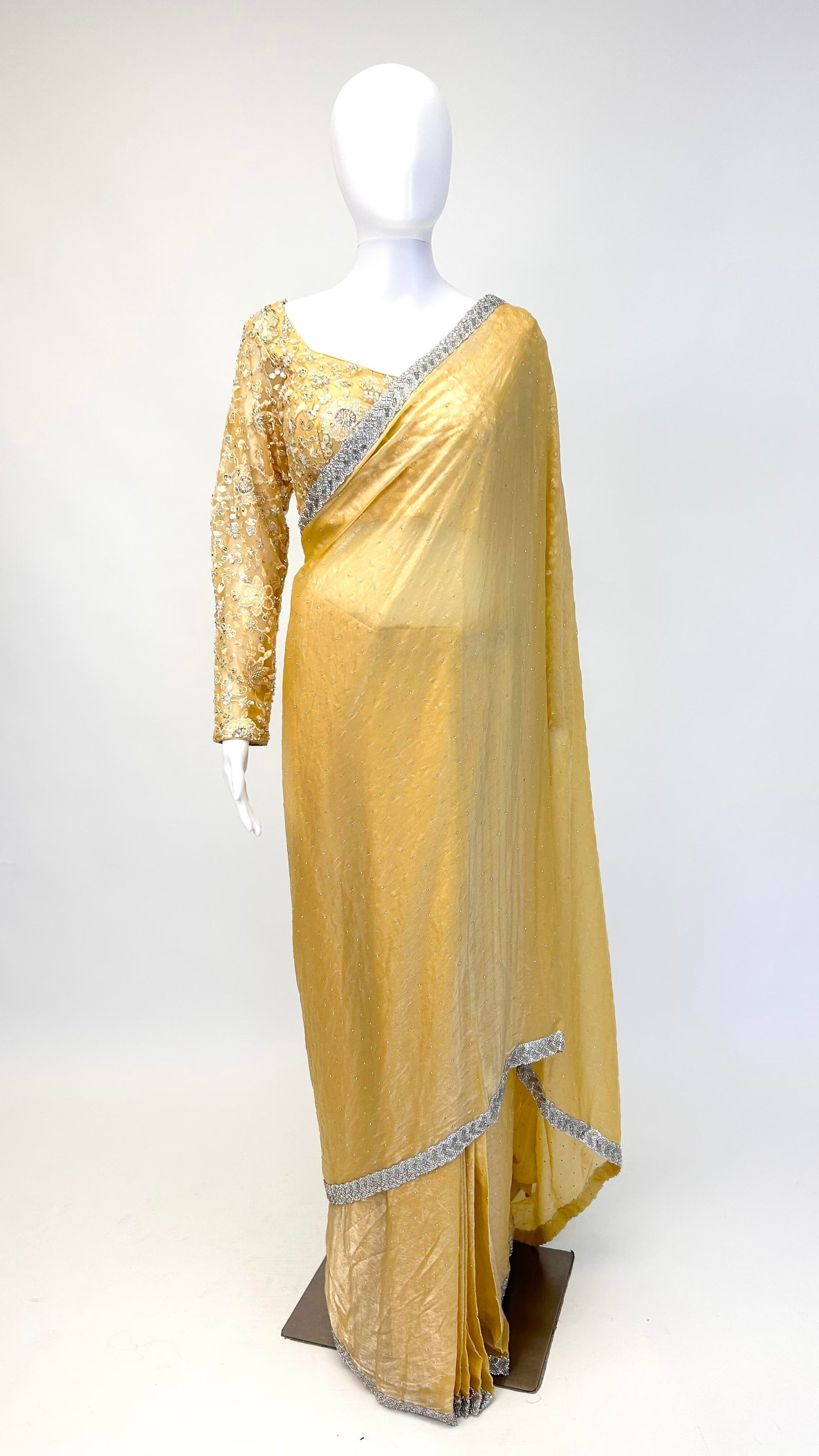 Yellow Readymade Saree