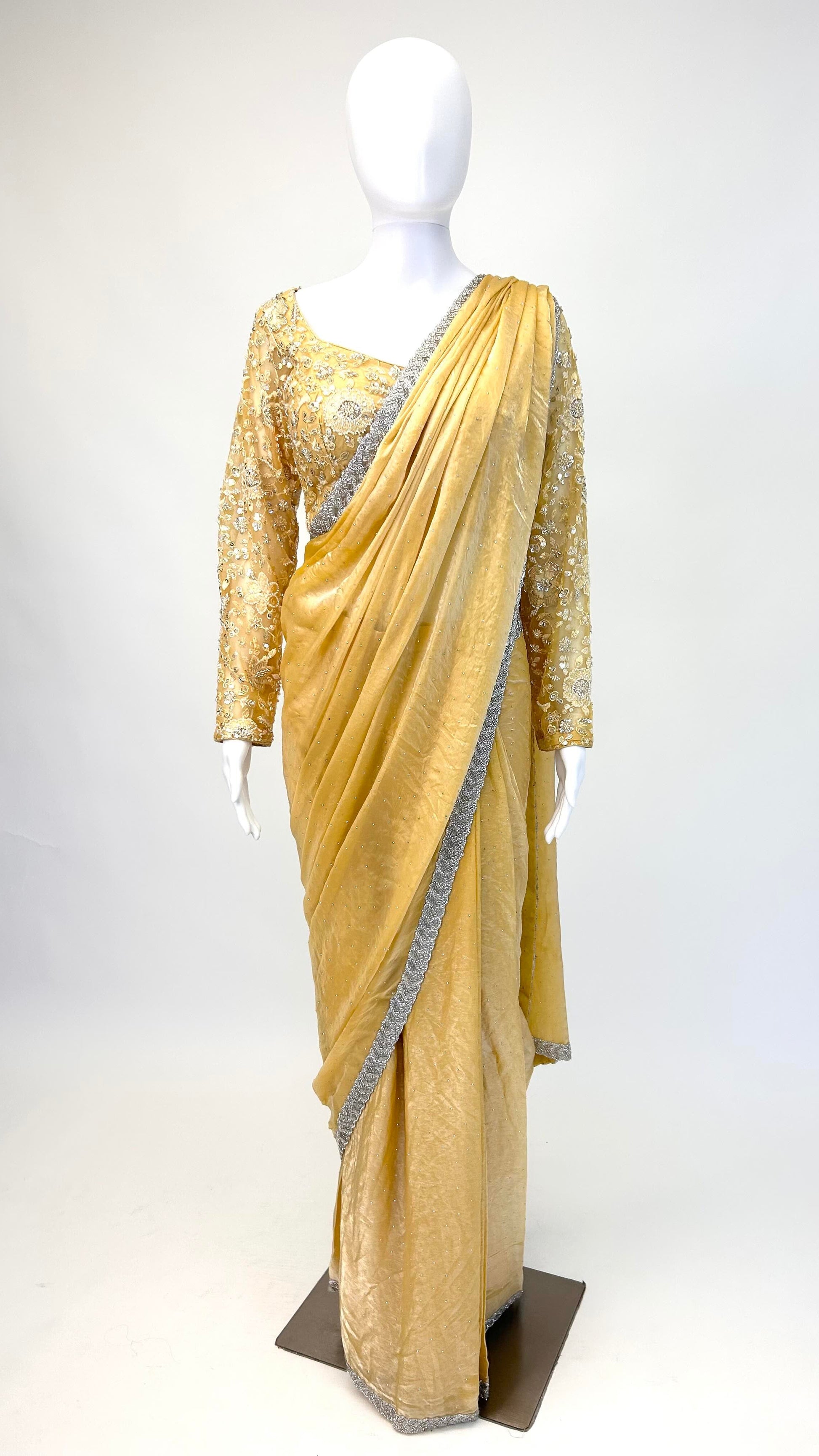 Yellow Readymade Saree