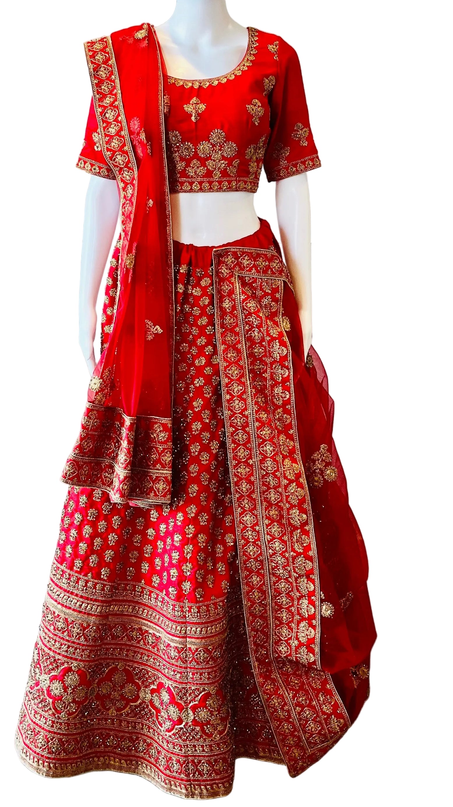 Red Silk Bridal Lehnga