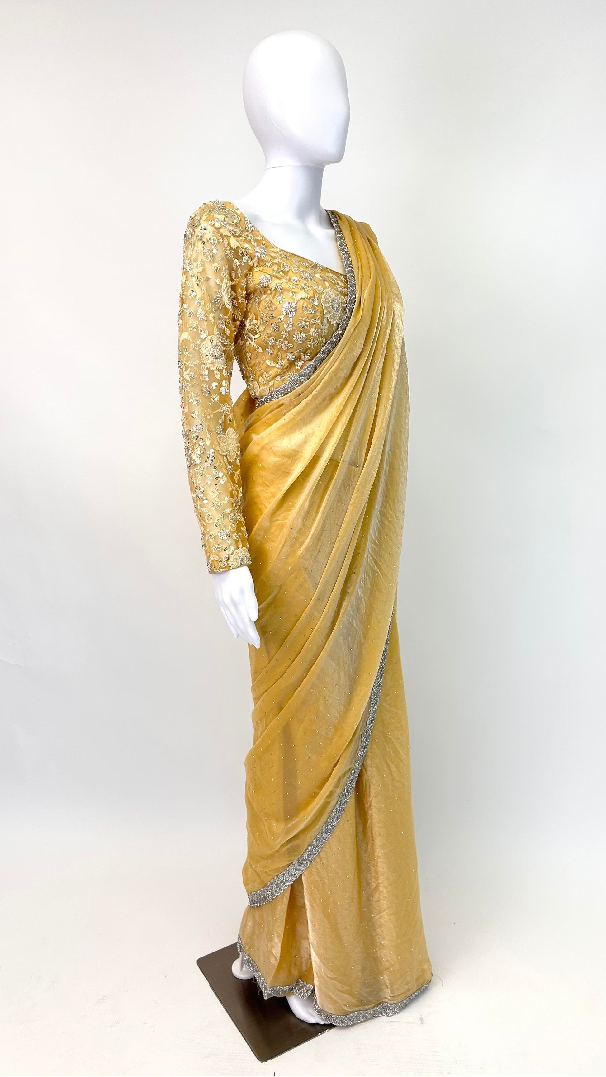 Yellow Readymade Saree