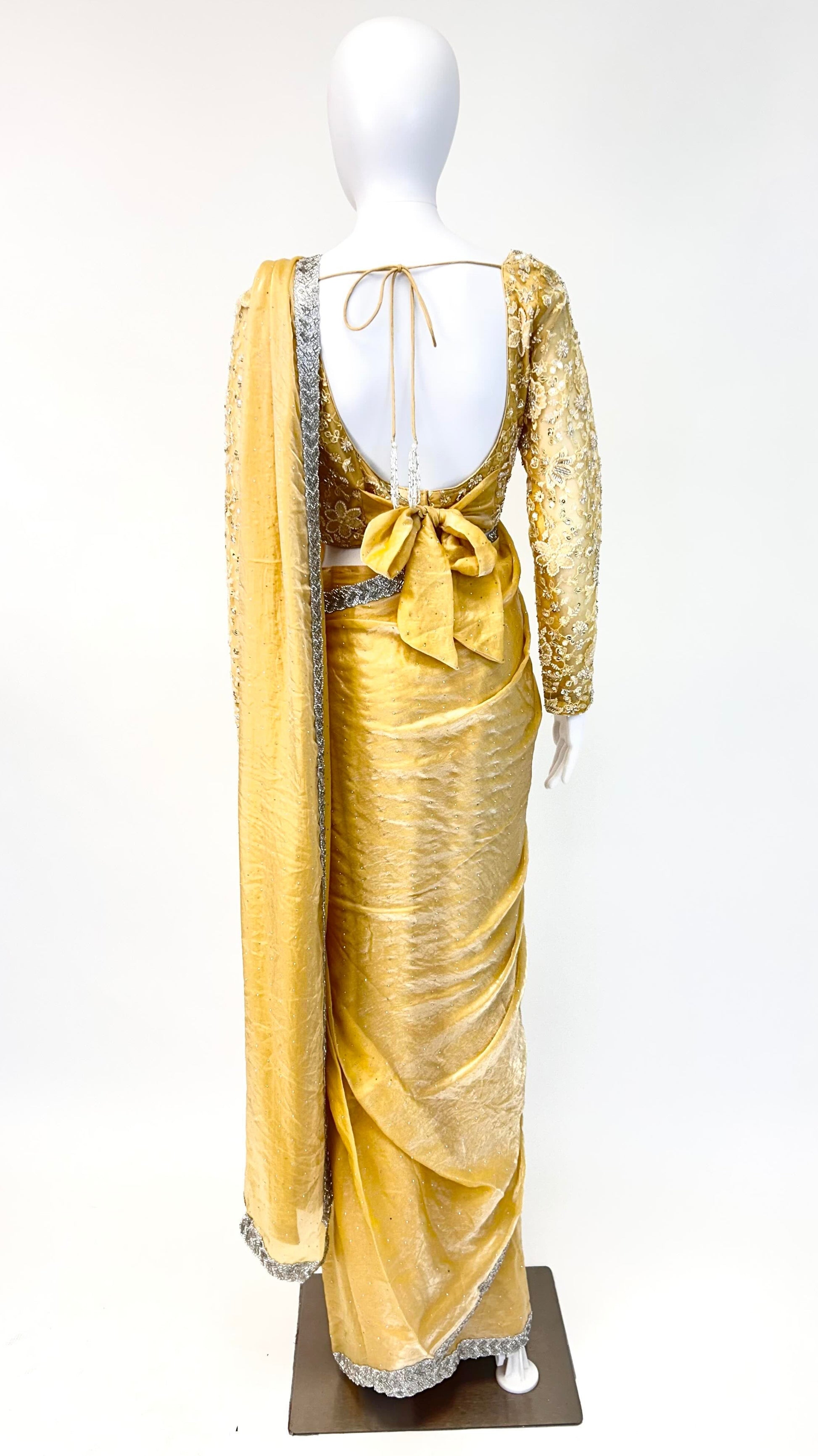 Yellow Readymade Saree