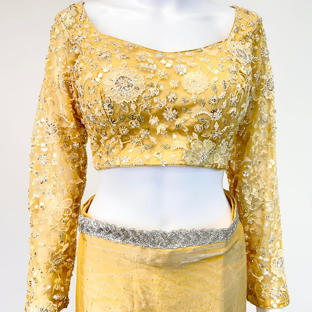 Yellow Readymade Saree