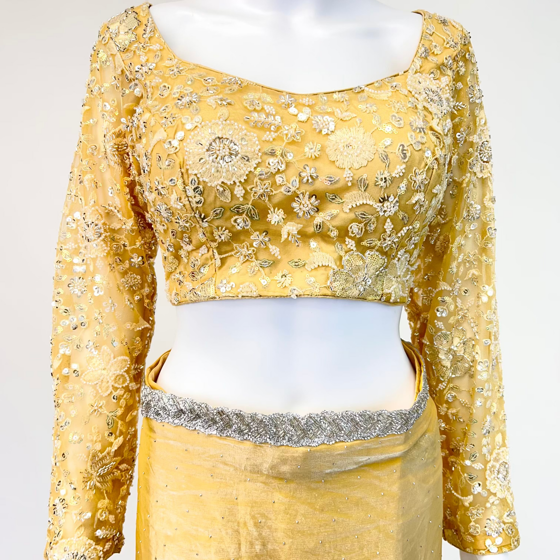 Yellow Readymade Saree