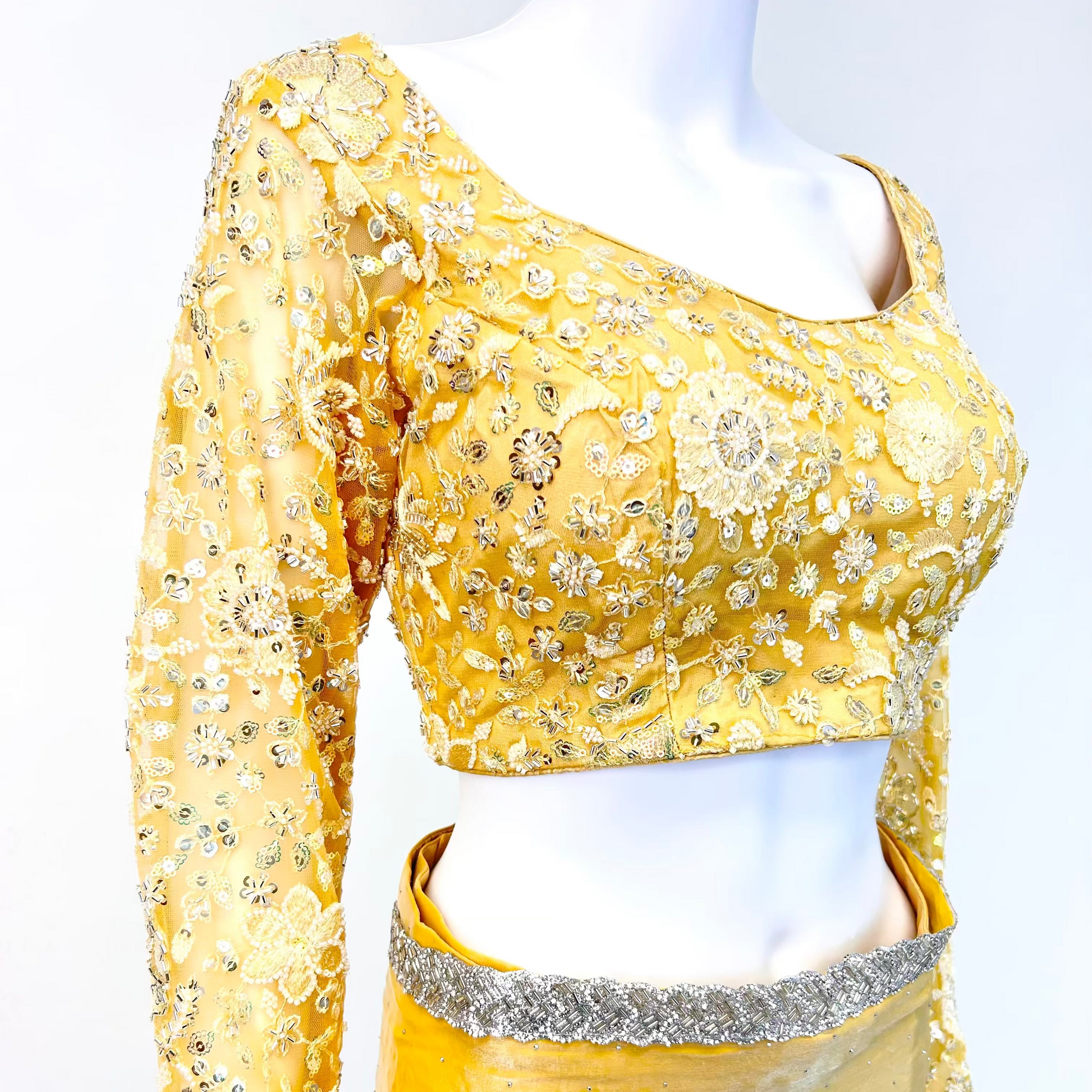 Yellow Readymade Saree