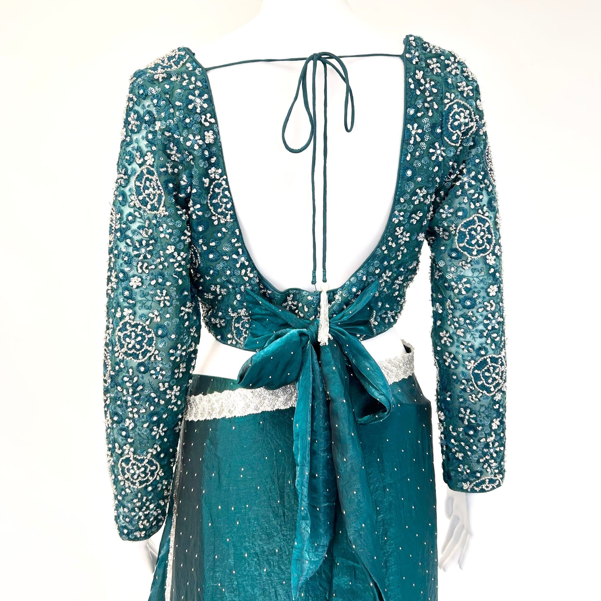 Teal Readymade Saree