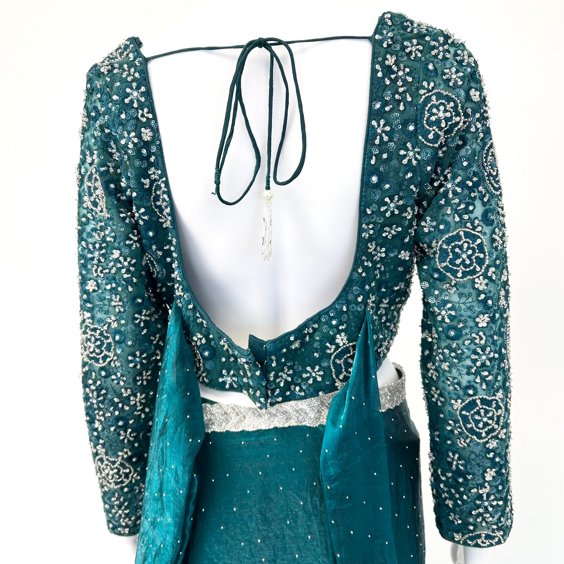 Teal Readymade Saree