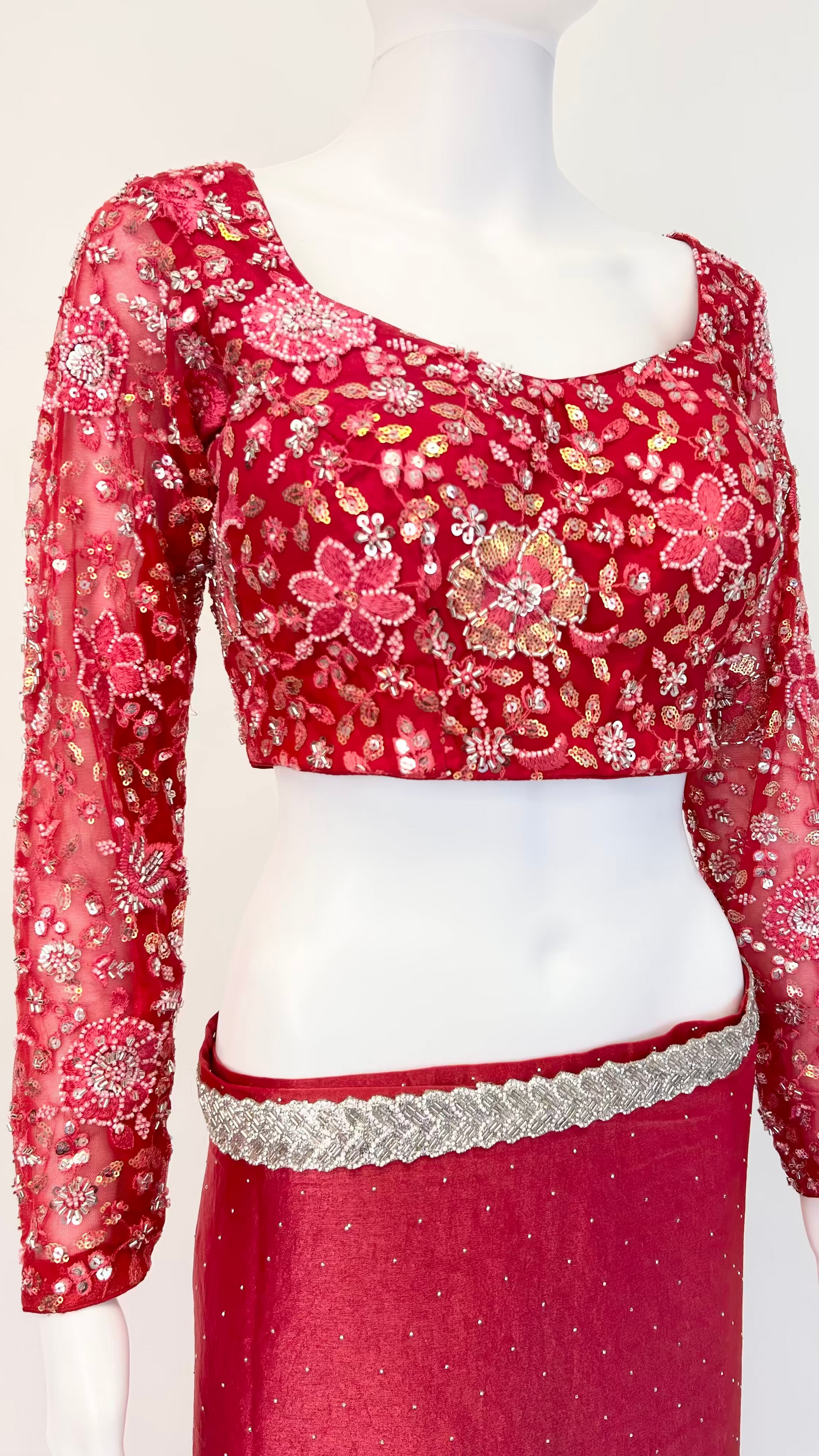 Fuchsia Readymade Saree