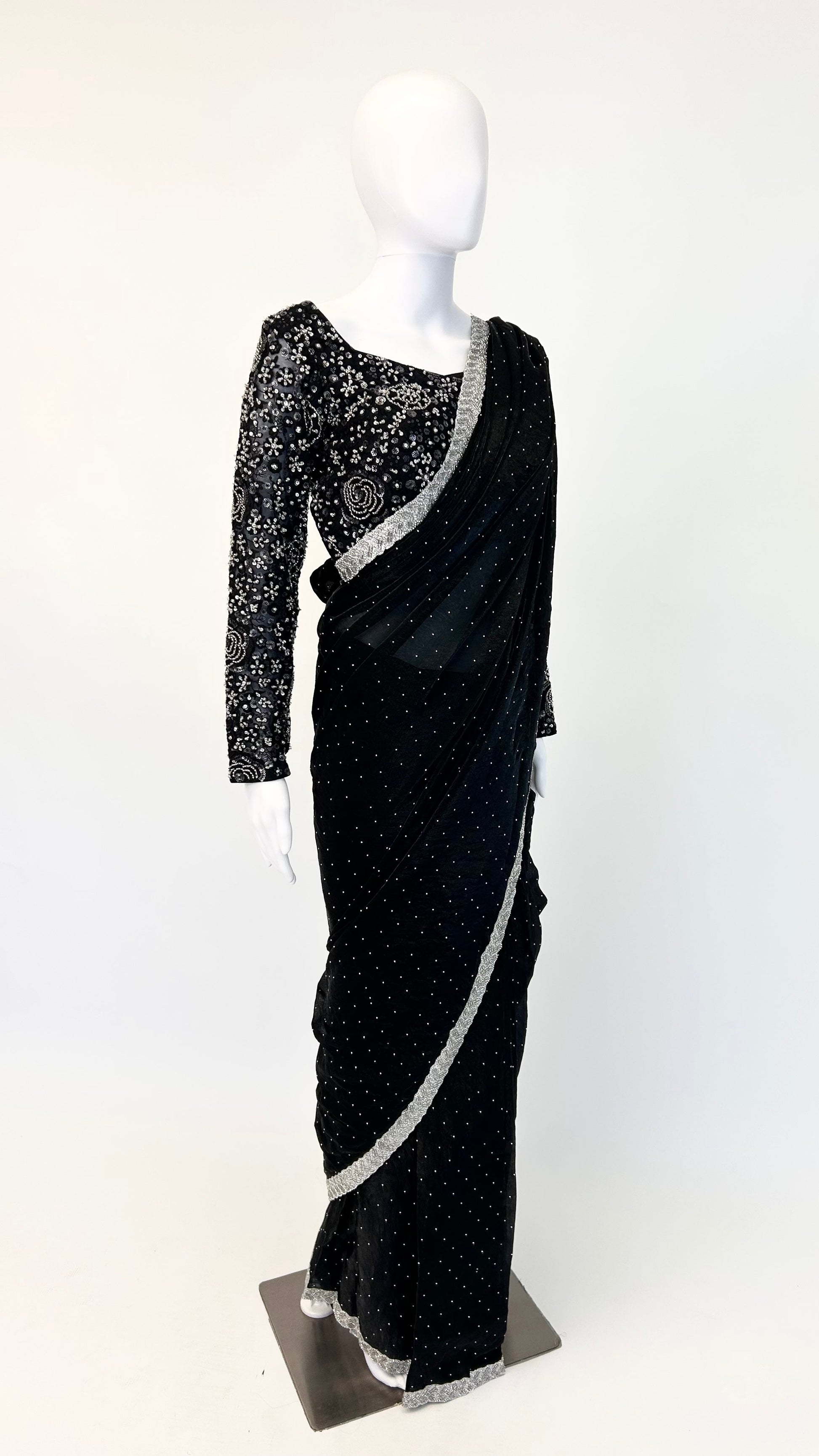 Black Readymade Saree