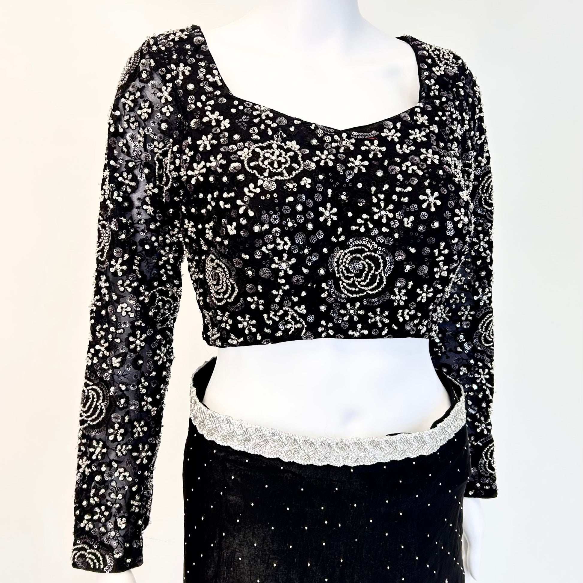 Black Readymade Saree