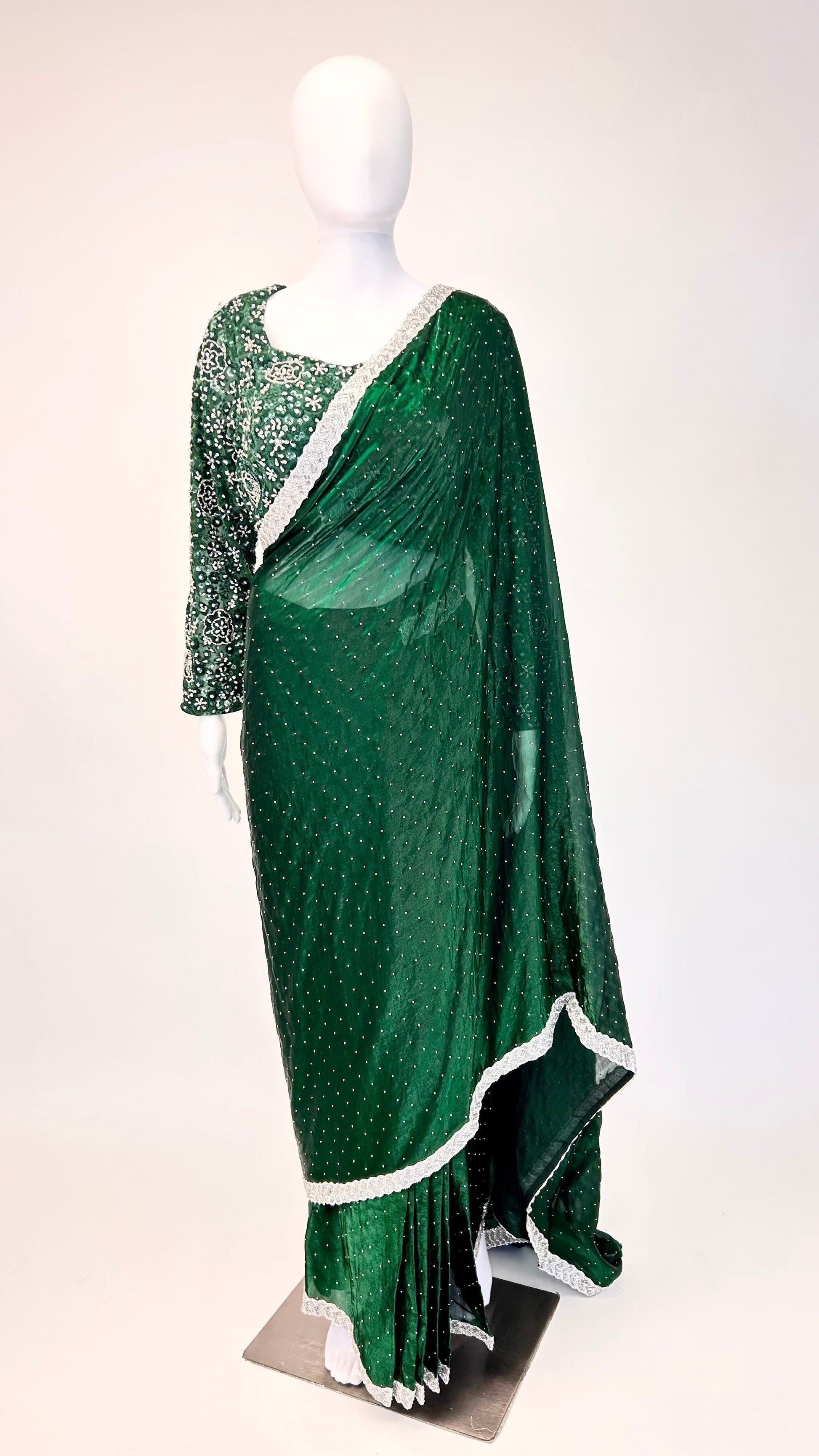 Green Readymade Saree