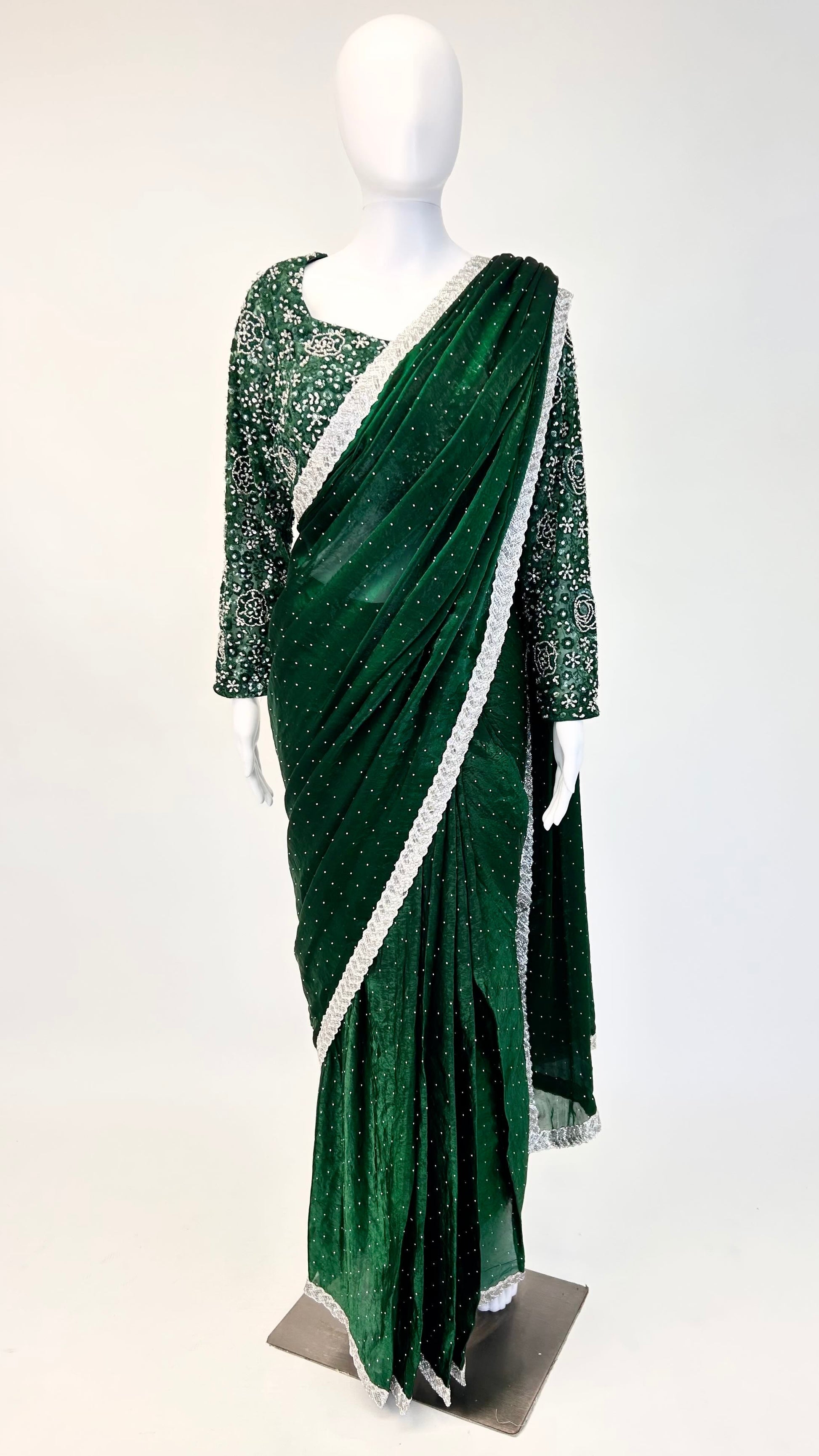 Green Readymade Saree
