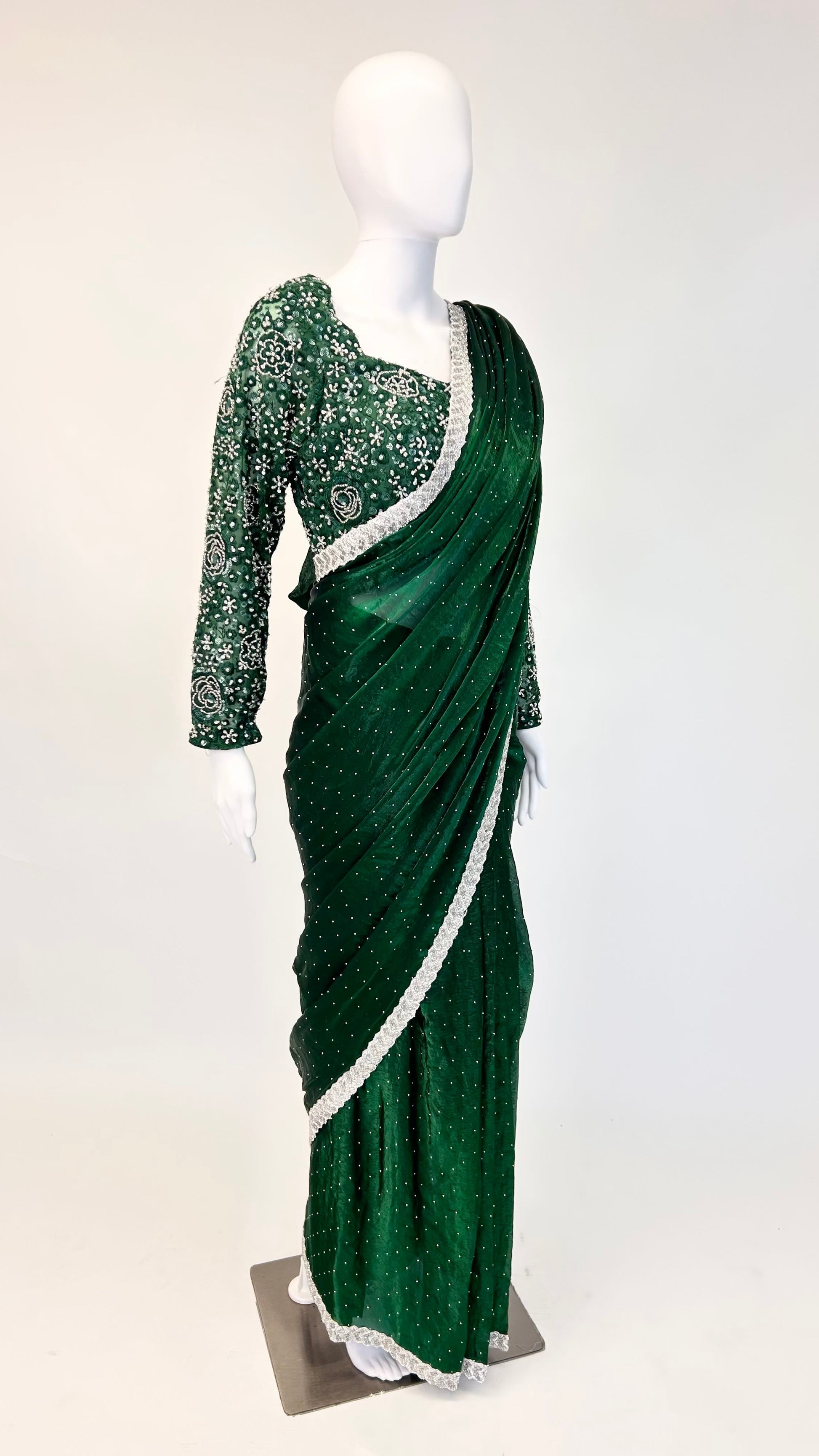Green Readymade Saree