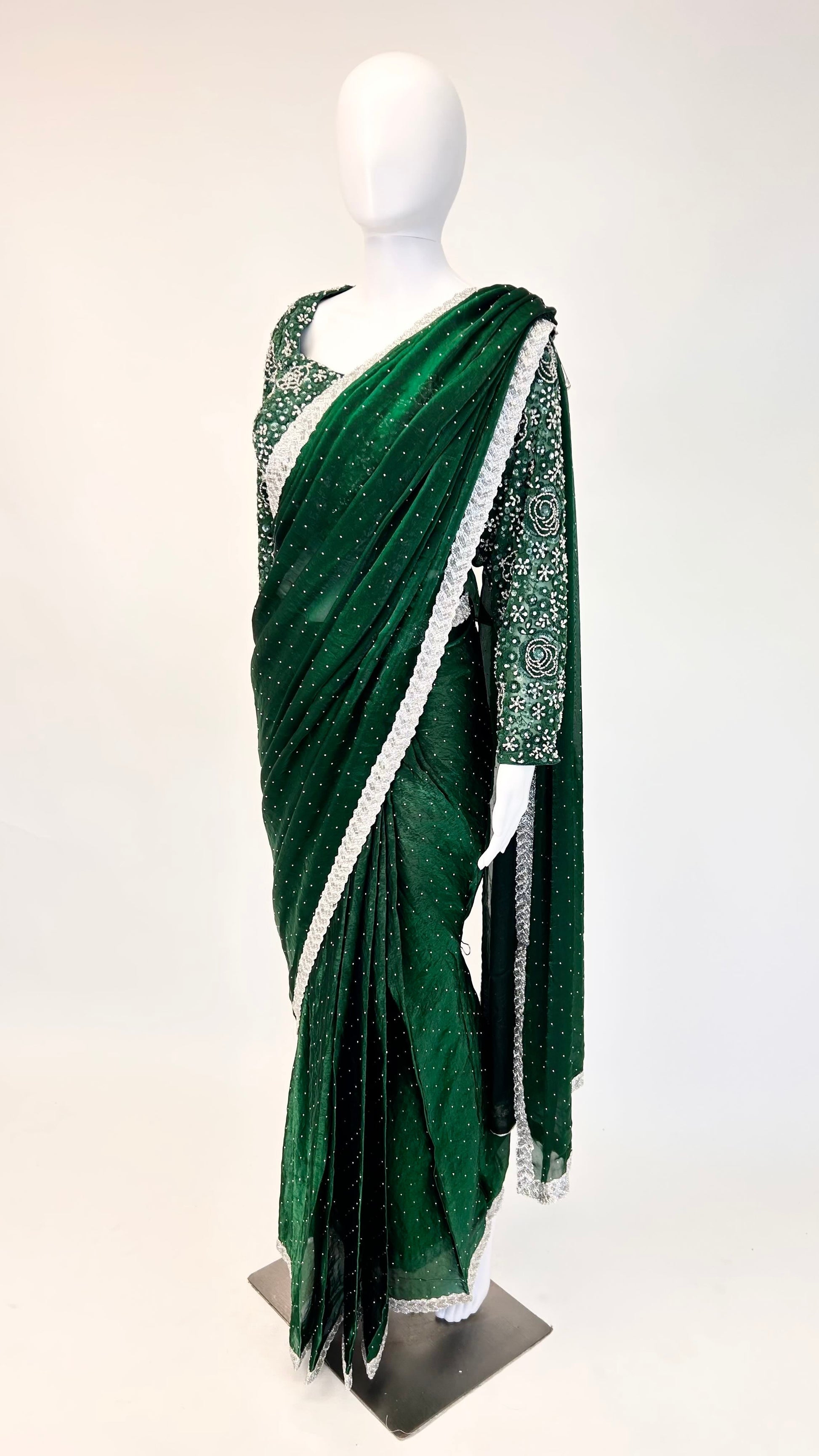 Green Readymade Saree