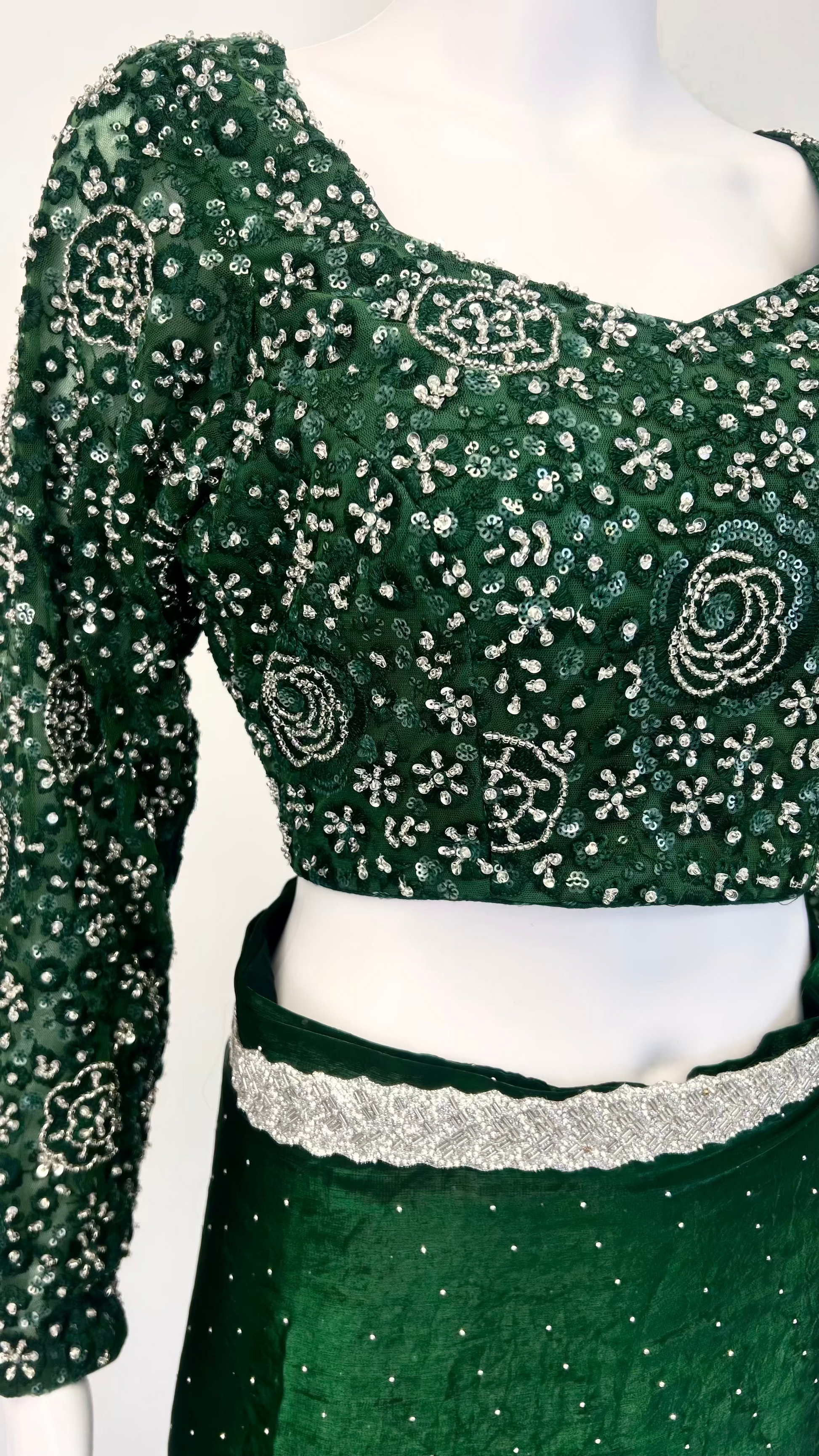 Green Readymade Saree