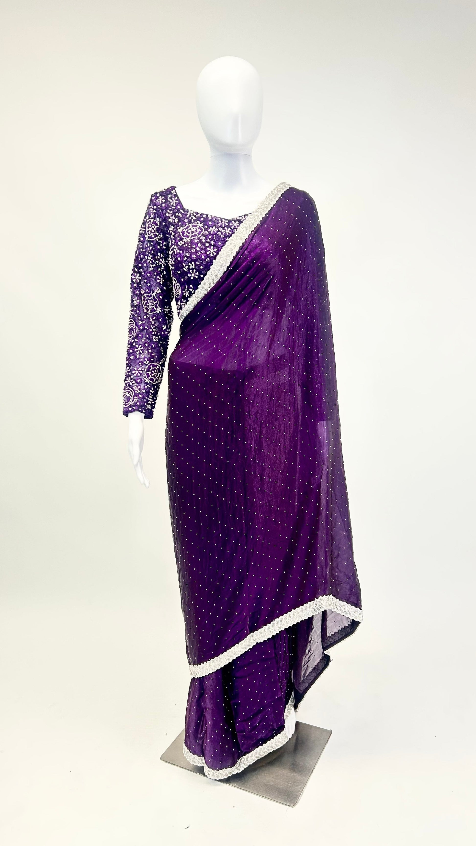 Purple Readymade Saree