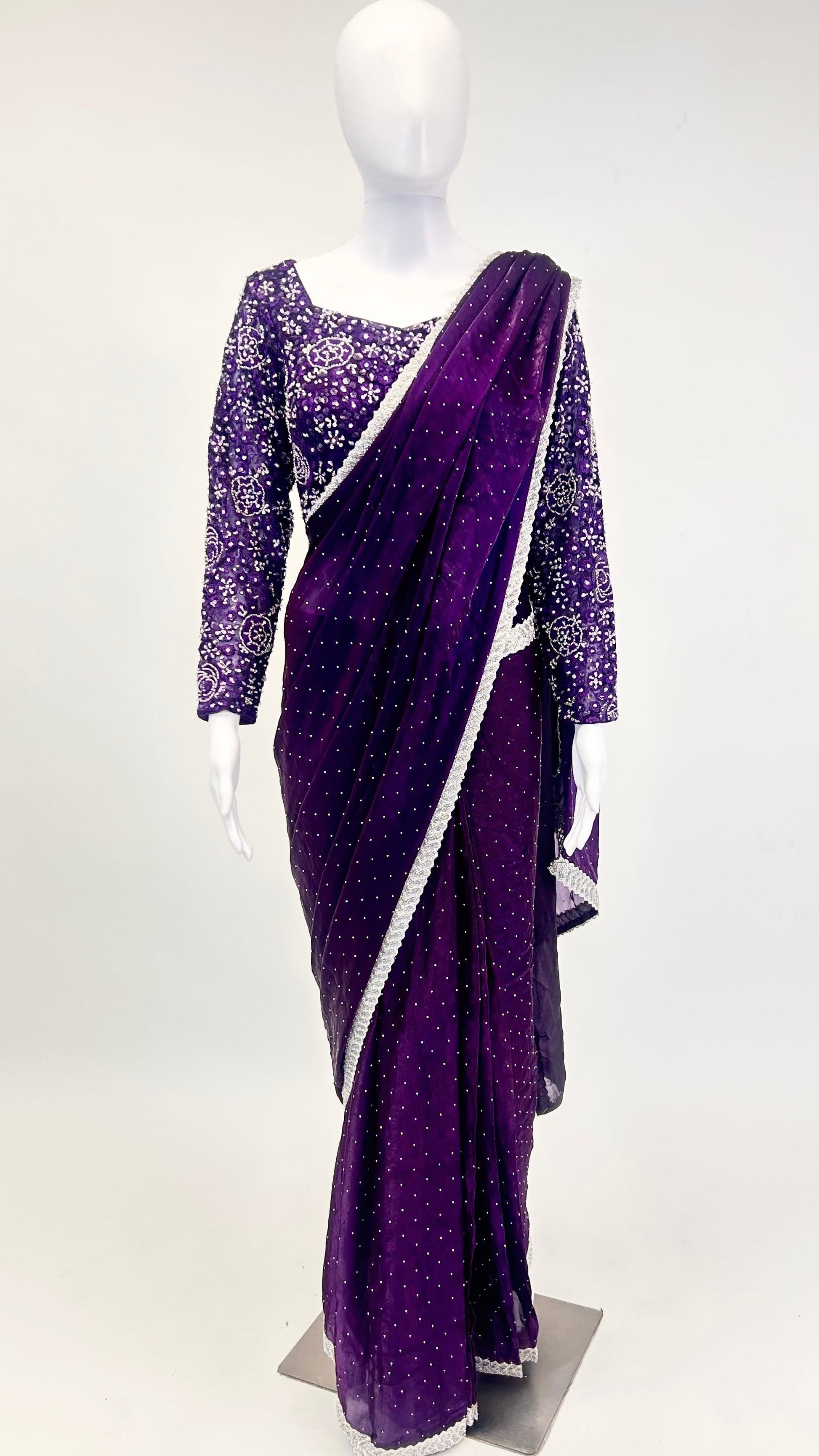 Purple Readymade Saree
