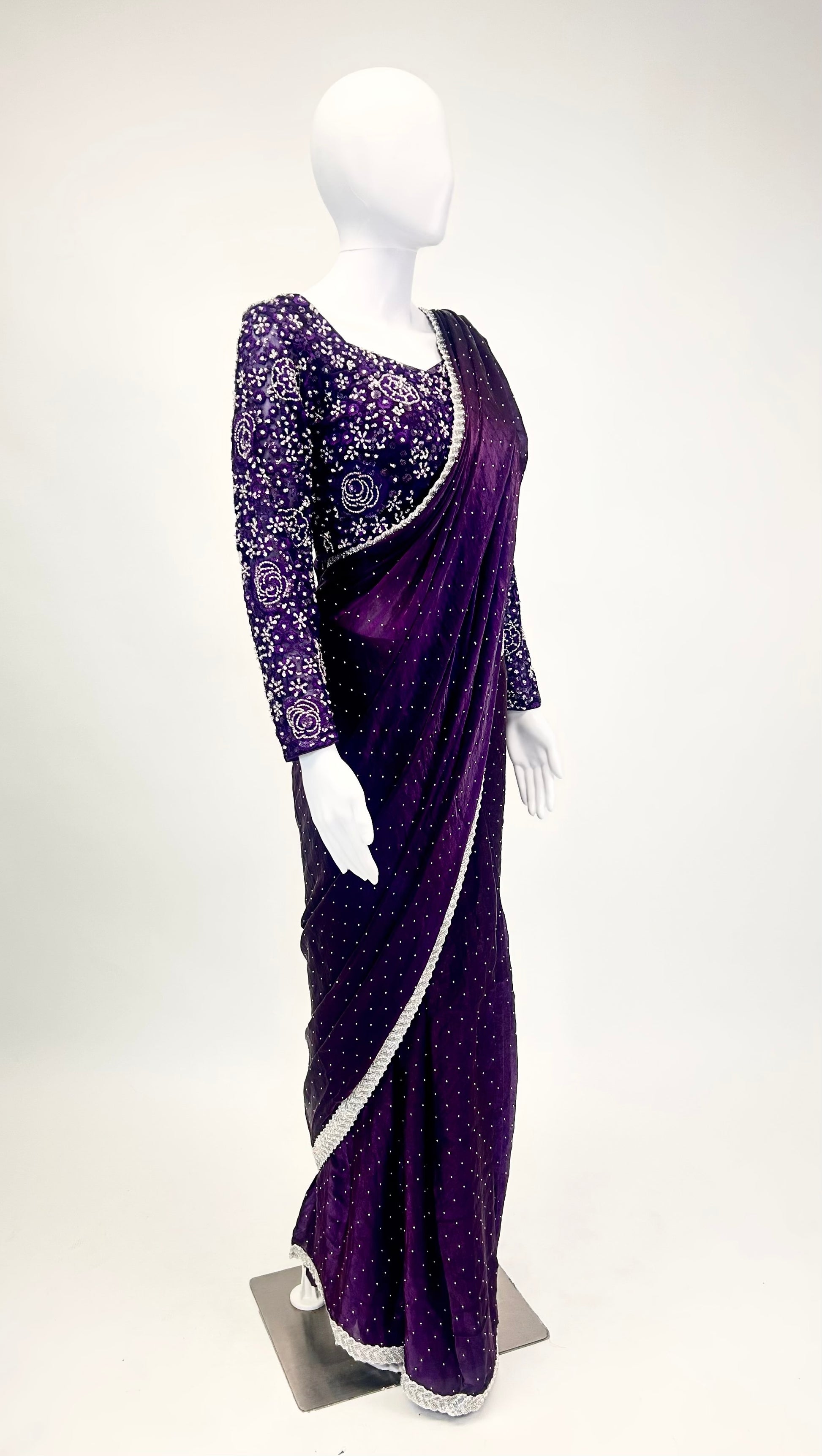 Purple Readymade Saree