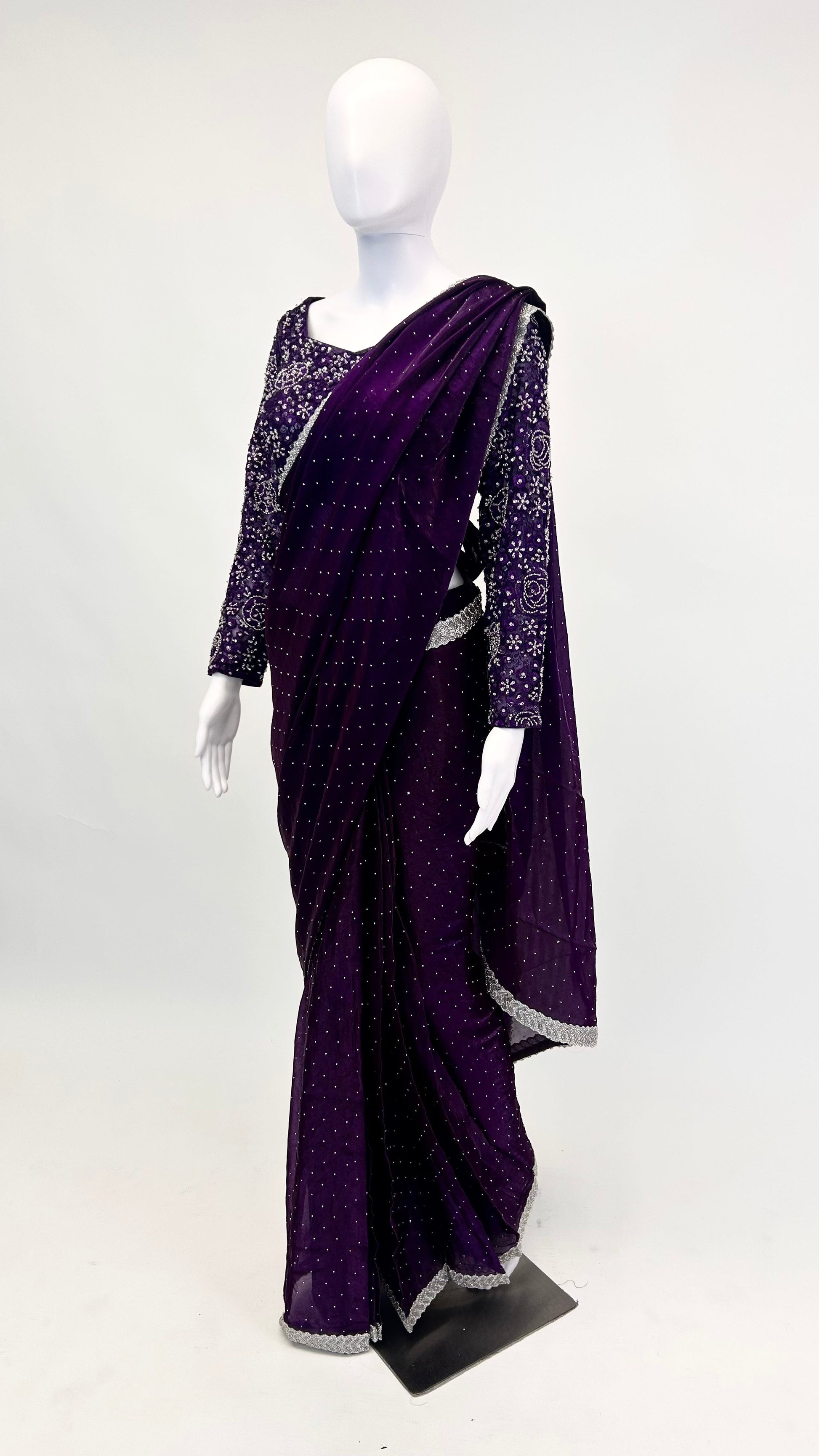 Purple Readymade Saree