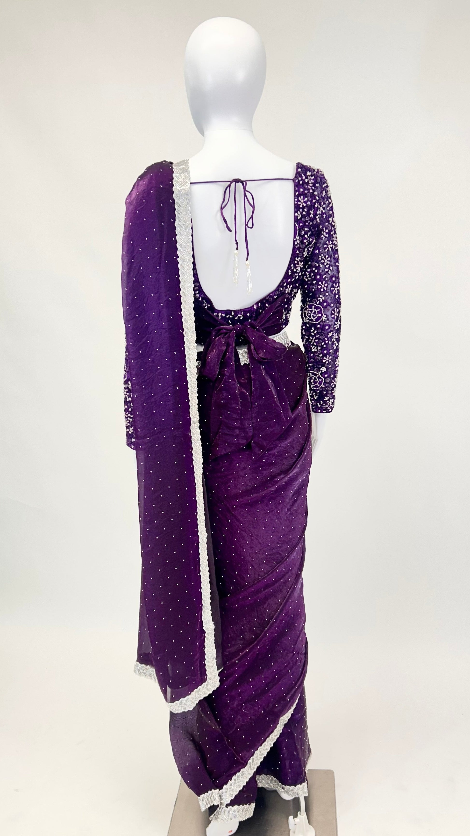Purple Readymade Saree