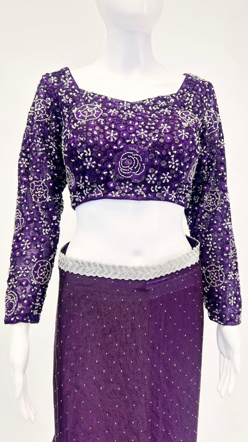 Purple Readymade Saree