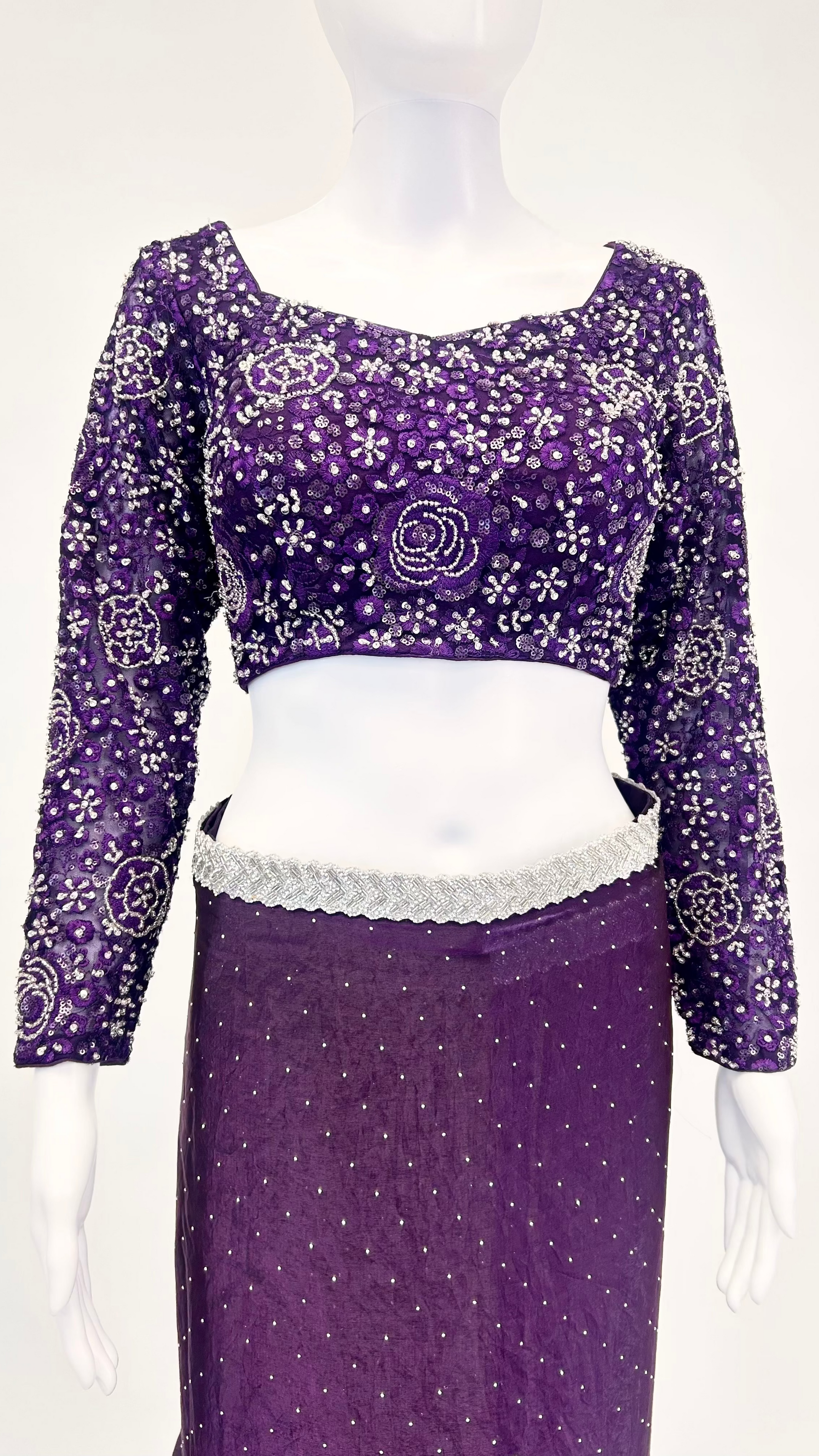 Purple Readymade Saree