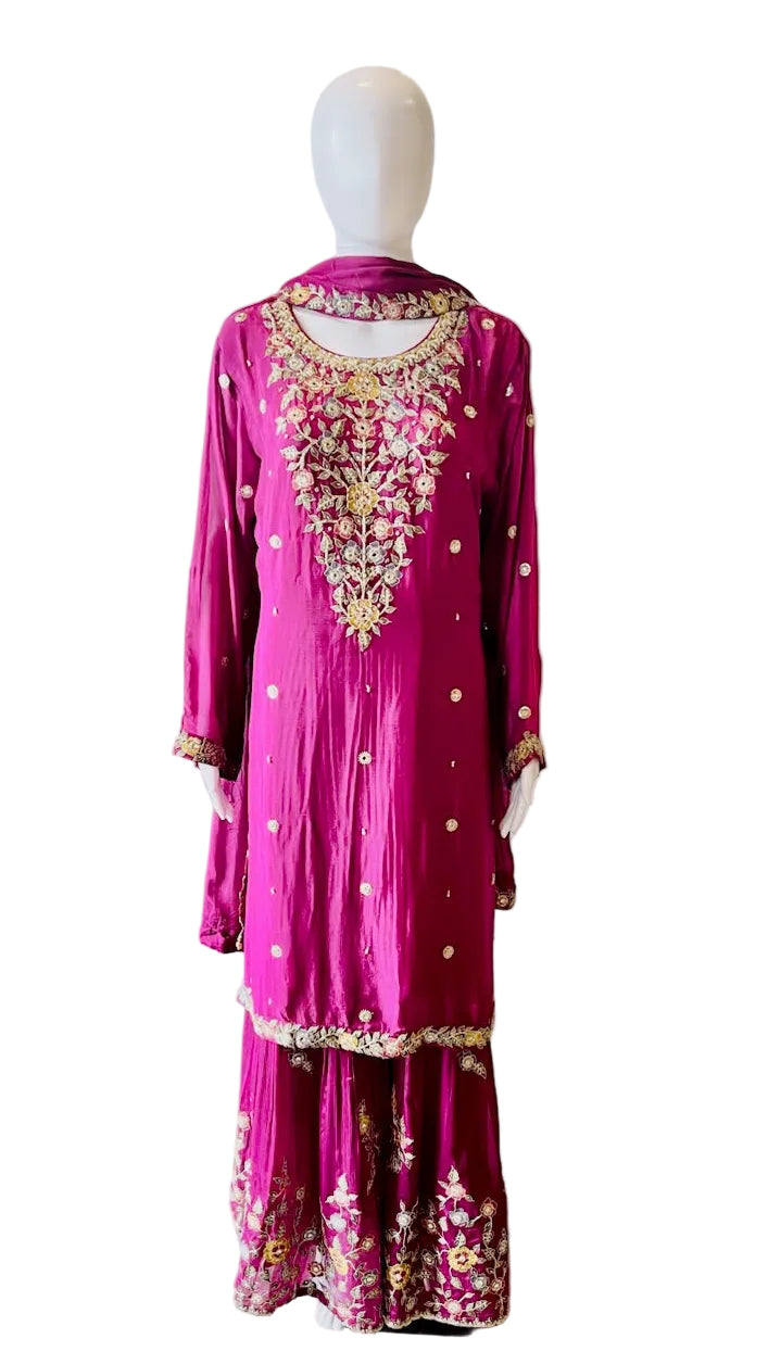 Magenta Color Pallazo Set
