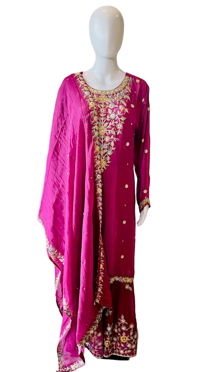 Magenta Color Pallazo Set