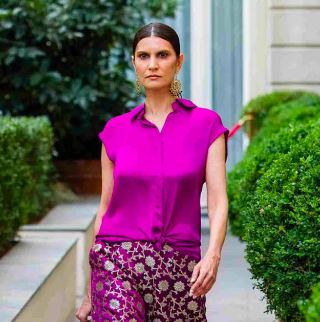 Purple Silk Blouse
