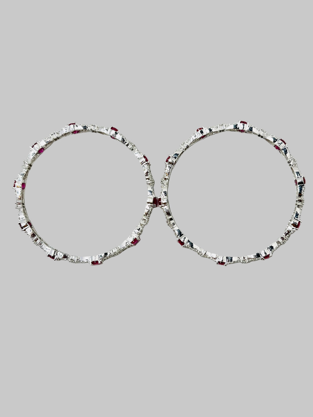 Ruby Red American Diamond Bangle Set