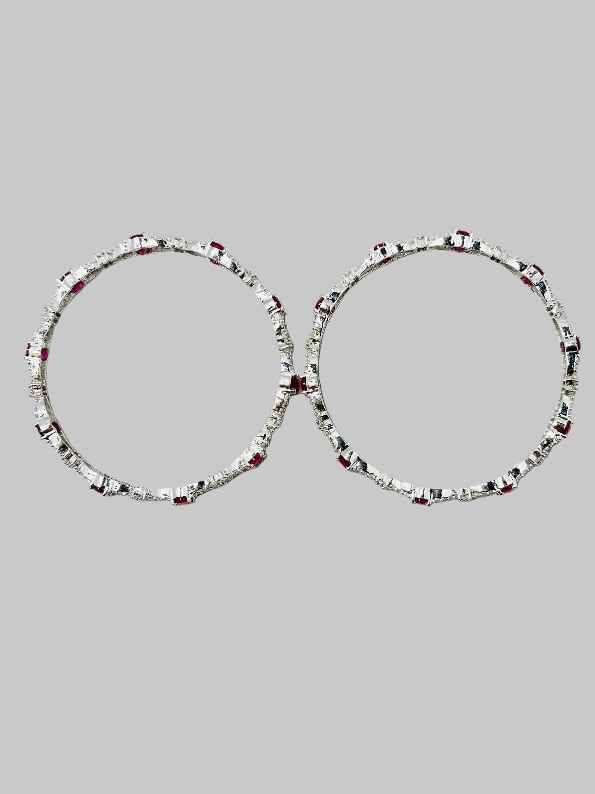 Ruby Red American Diamond Bangle Set