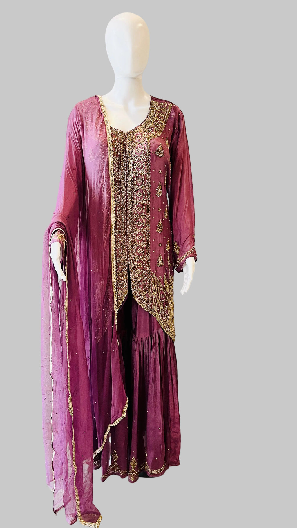 Mauve Color Sharara Set