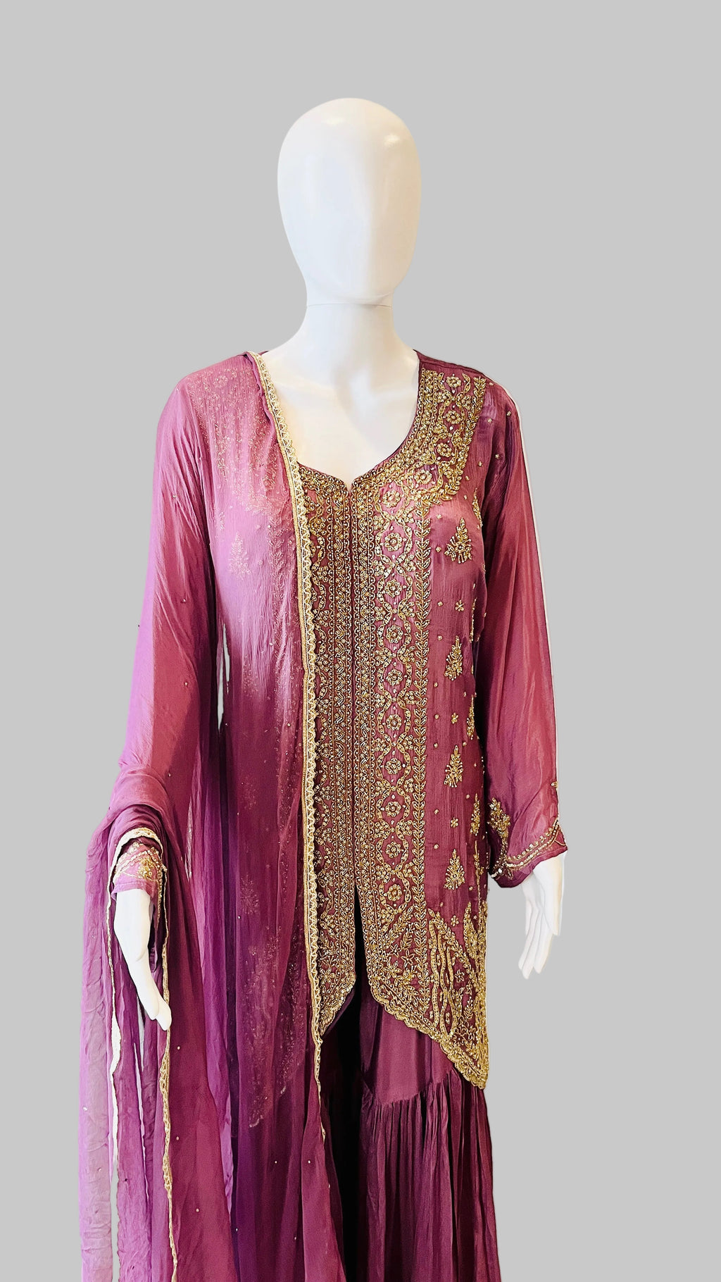 Mauve Color Sharara Set