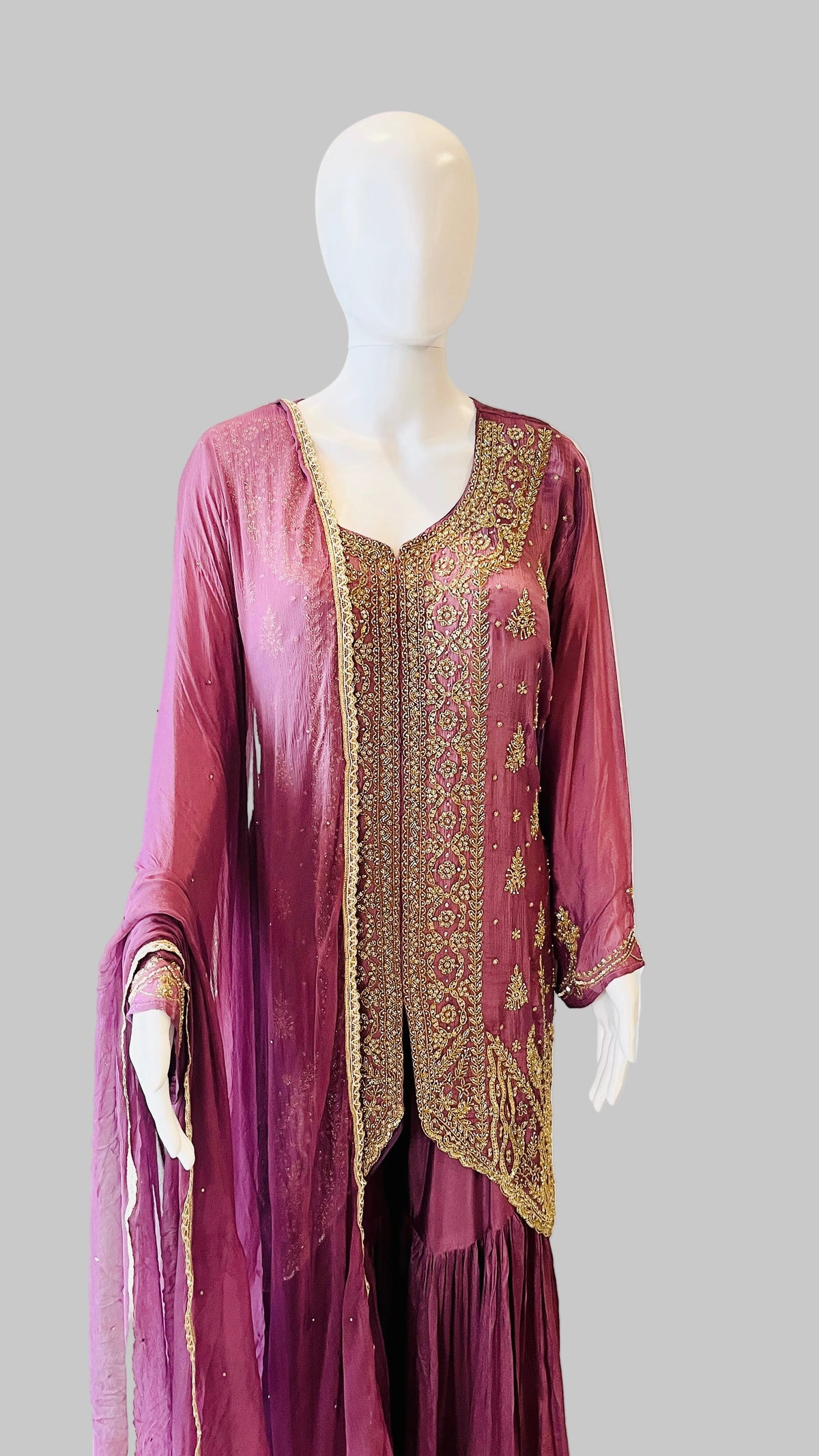 Mauve Color Sharara Set