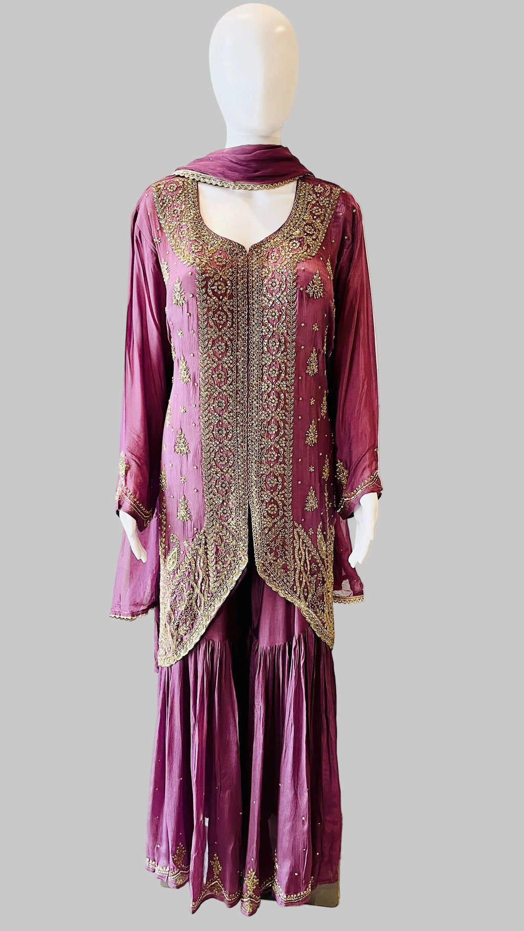 Mauve Color Sharara Set