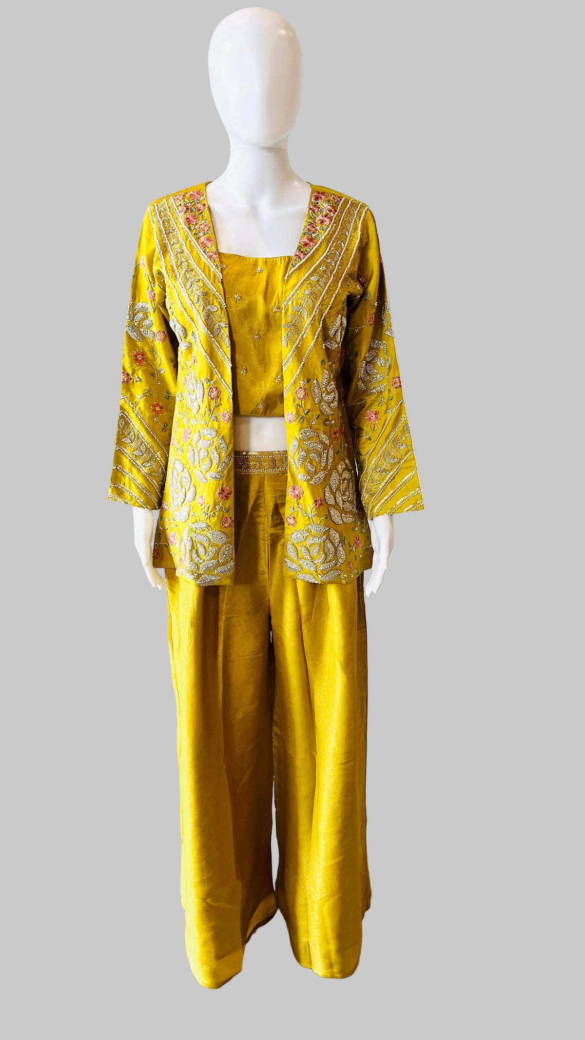 Mustard Indo-Western Palazzo Set