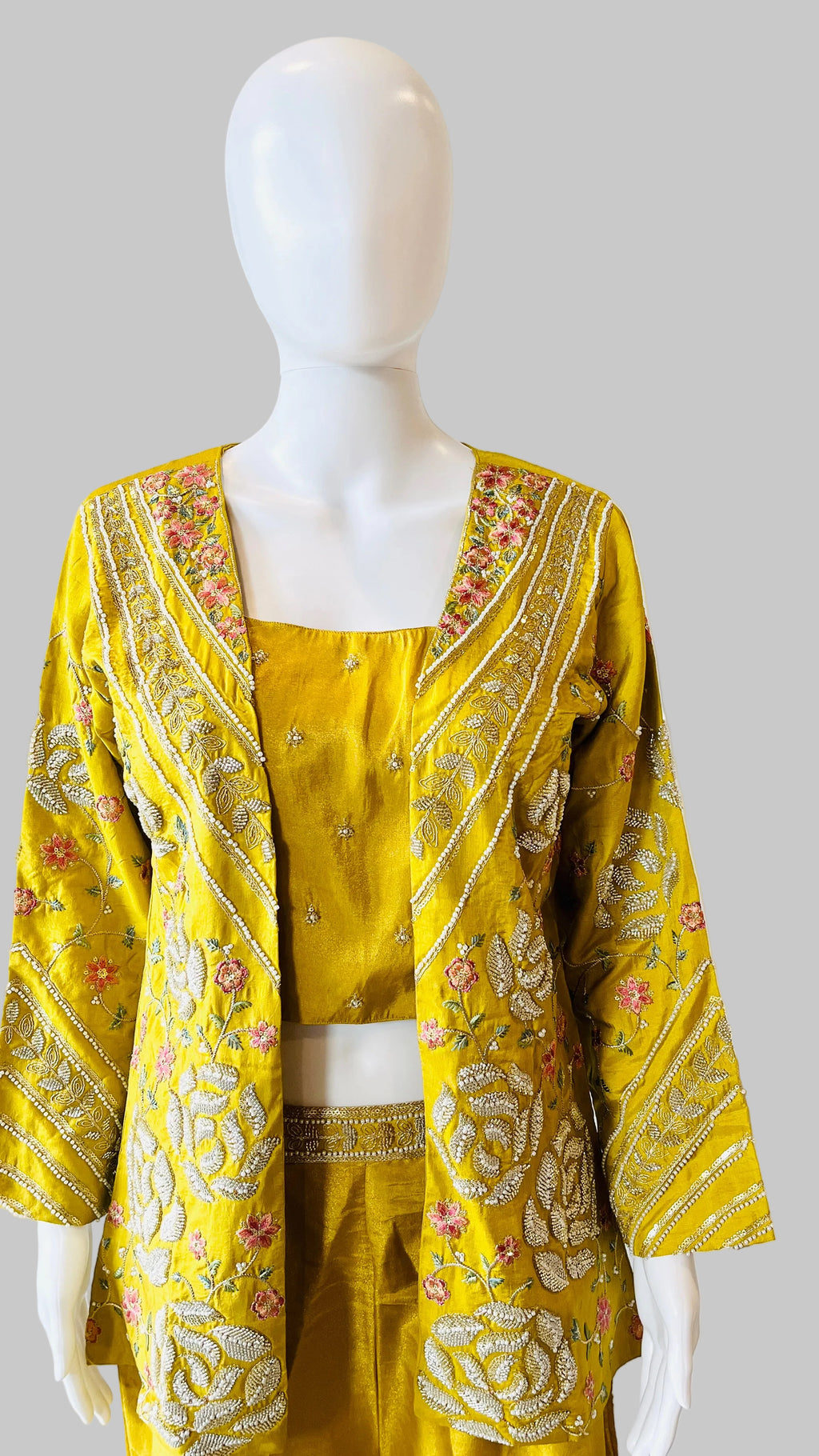 Mustard Indo-Western Palazzo Set