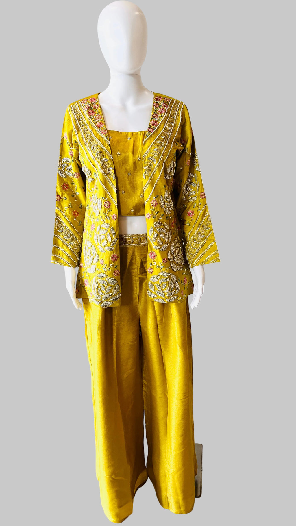 Mustard Indo-Western Palazzo Set
