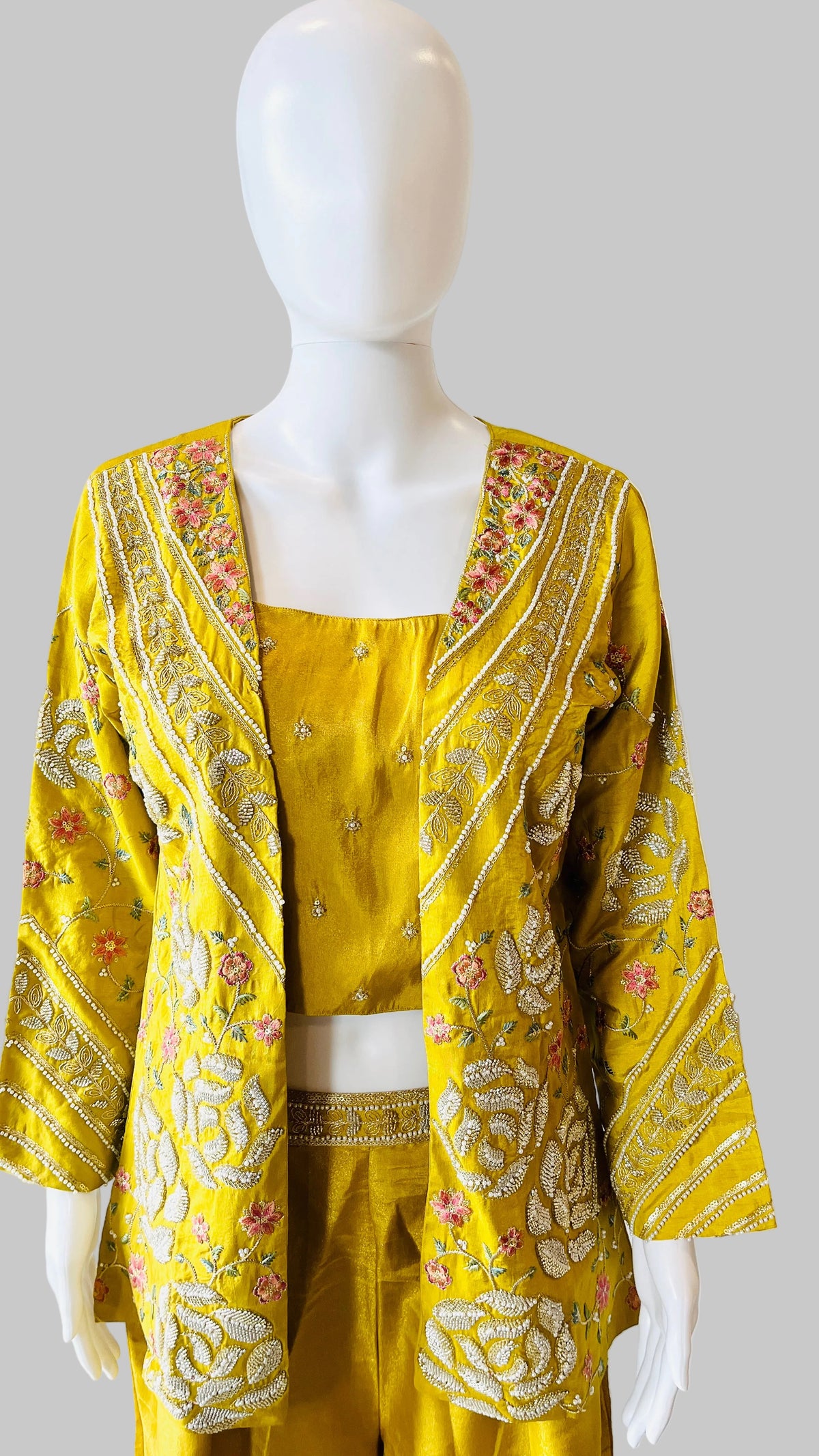 Mustard Indo-Western Palazzo Set