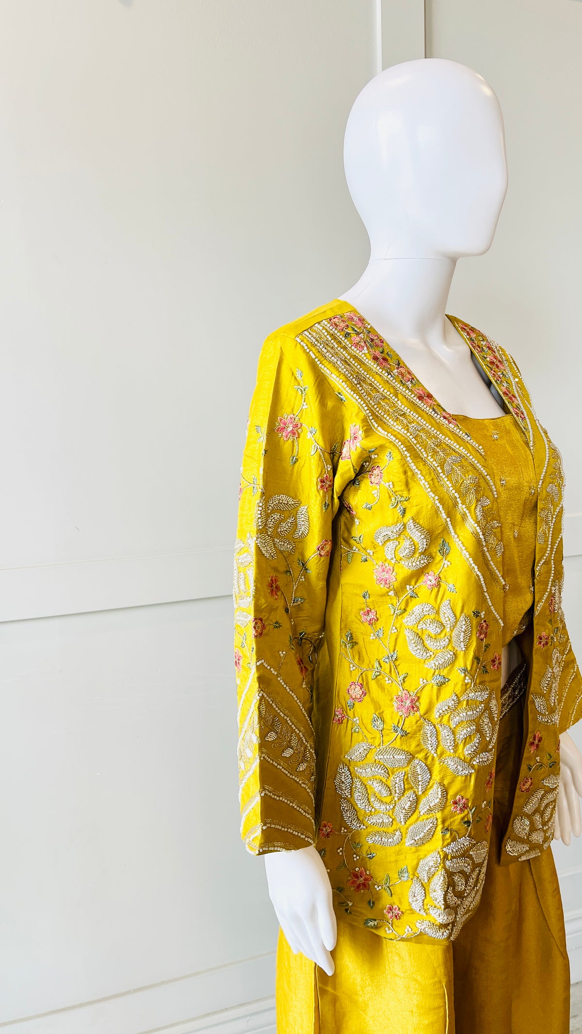 Mustard Indo-Western Palazzo Set