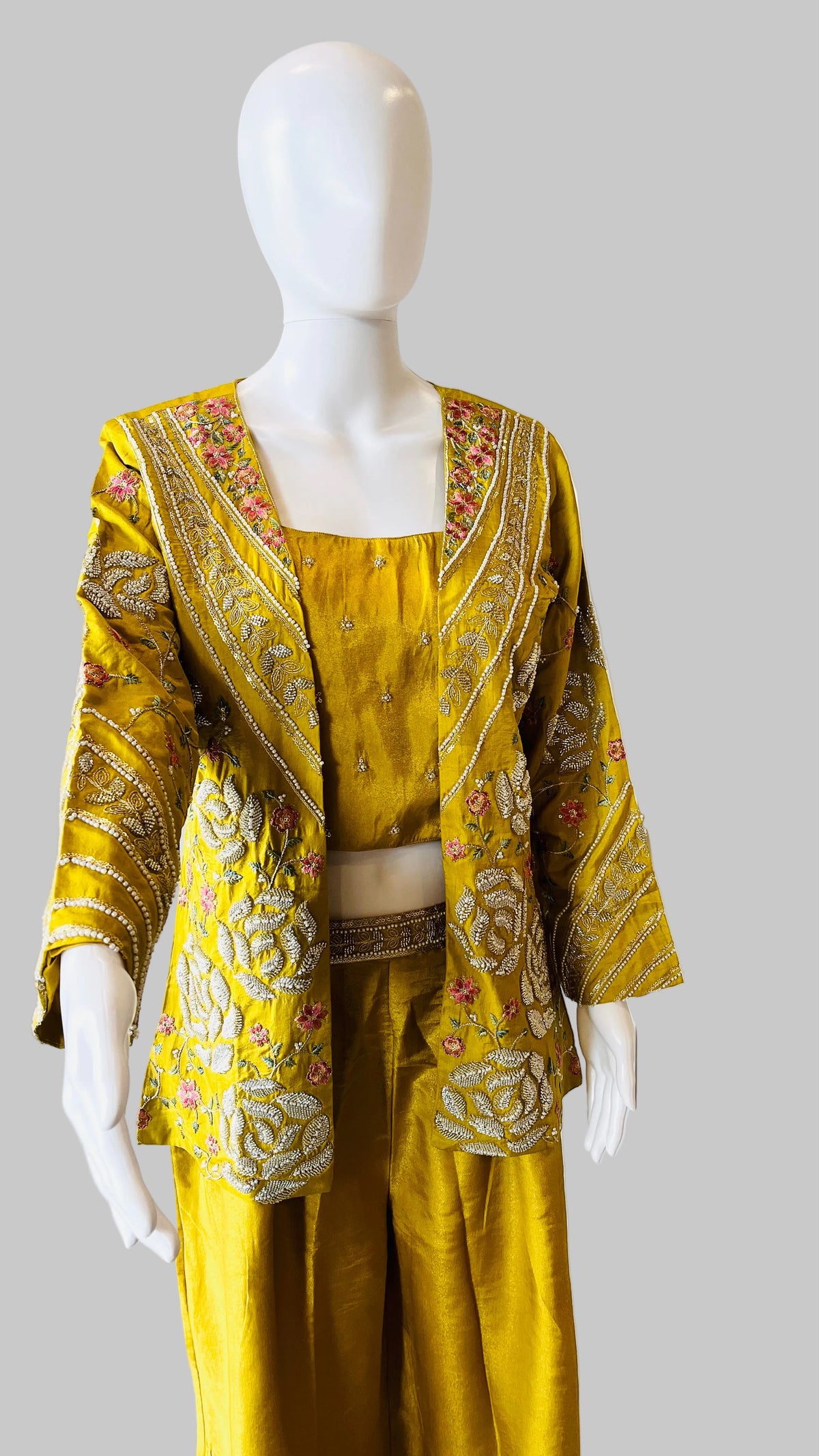 Mustard Indo-Western Palazzo Set