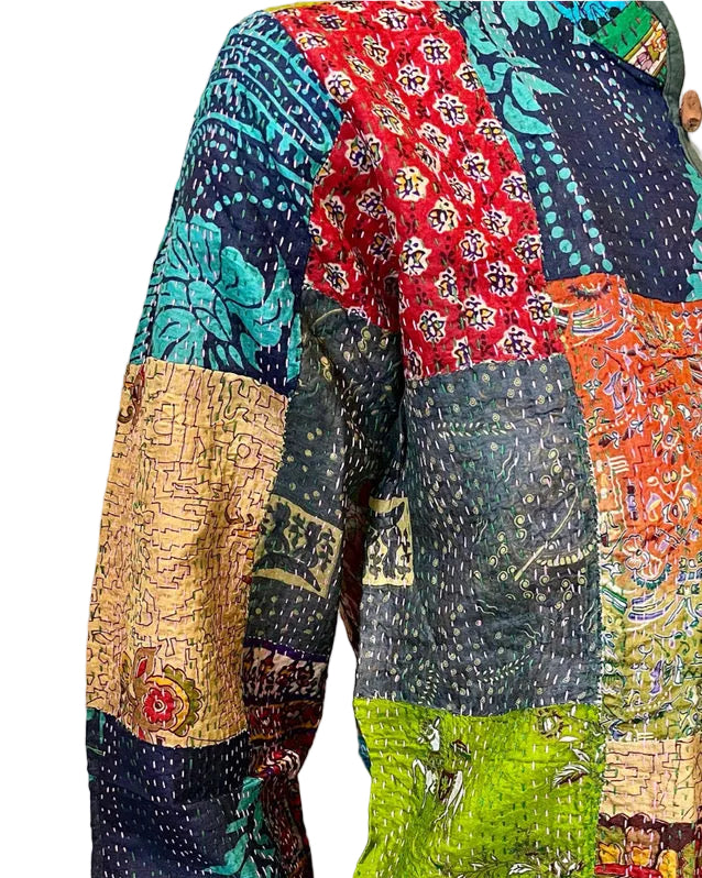 Upcycled Multi-Color Kantha Work Jacket