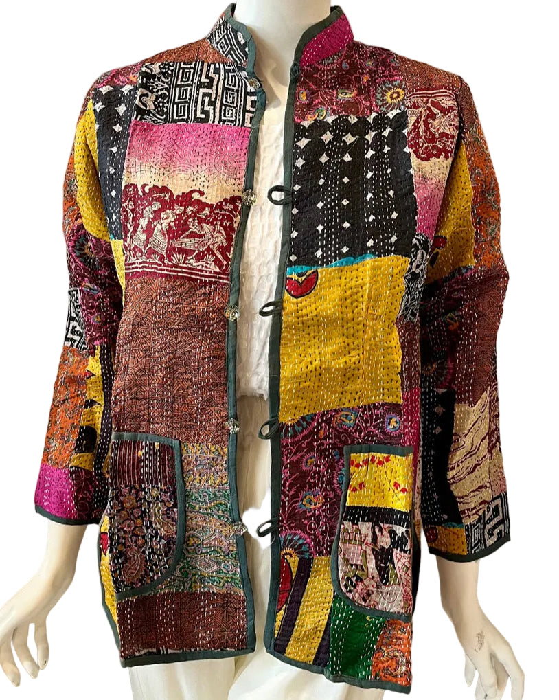 Multi-Color Kantha Work Jacket