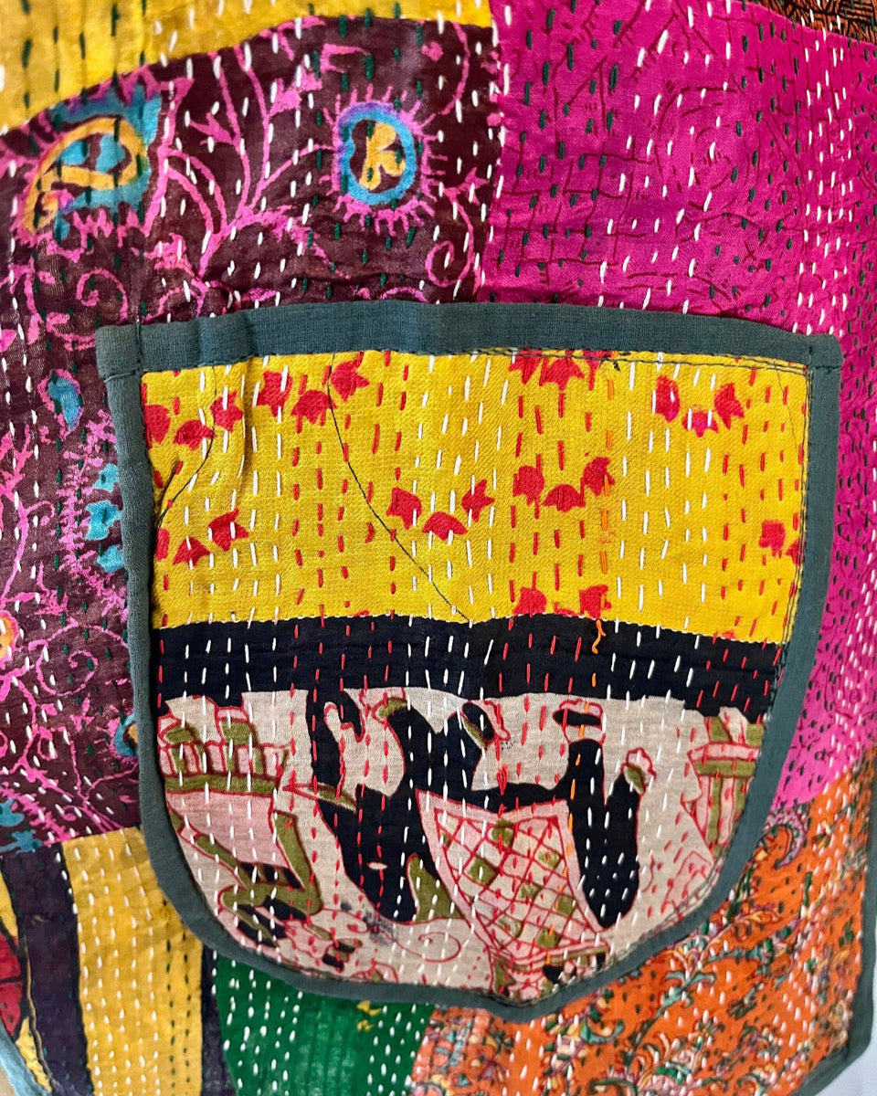 Multi-Color Kantha Work Jacket