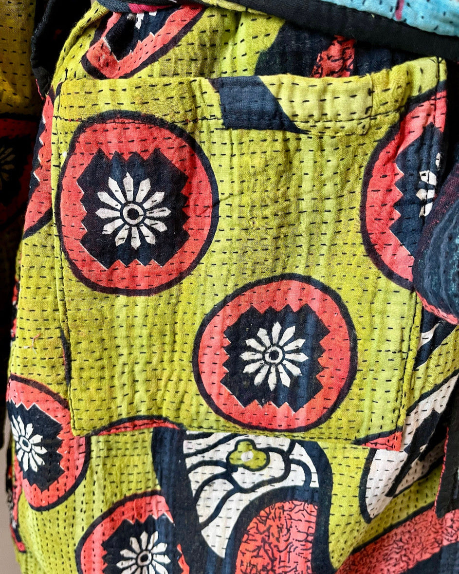 Olive Green Kantha Work Jacket