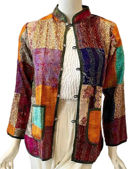 Upcycled Multi-Color Kantha Work Jacket